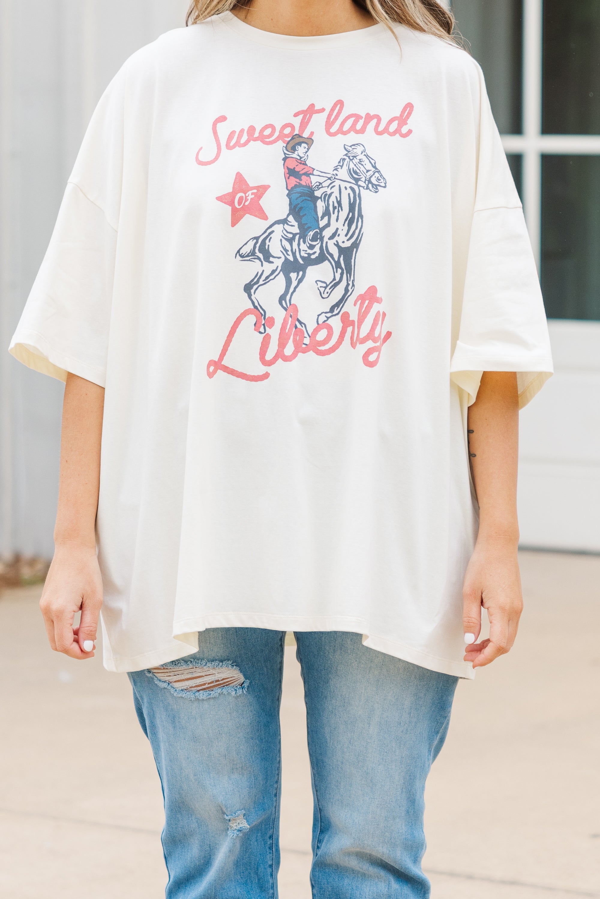  Sweet Land Of Liberty Boyfriend Tee, Ivory、mySite、justintrudeaud