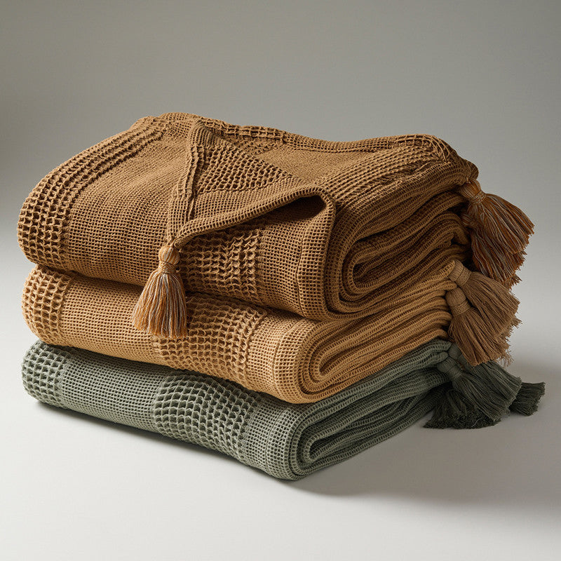 Cotton Bamboo Throw | Waffle | Layer Sponge | Portabello、mySite、camillekostekn