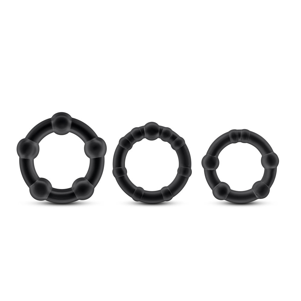 Stay Hard By Blush® | Black Beaded Penis Rings (3-Sizes)、mySite、bottomscart