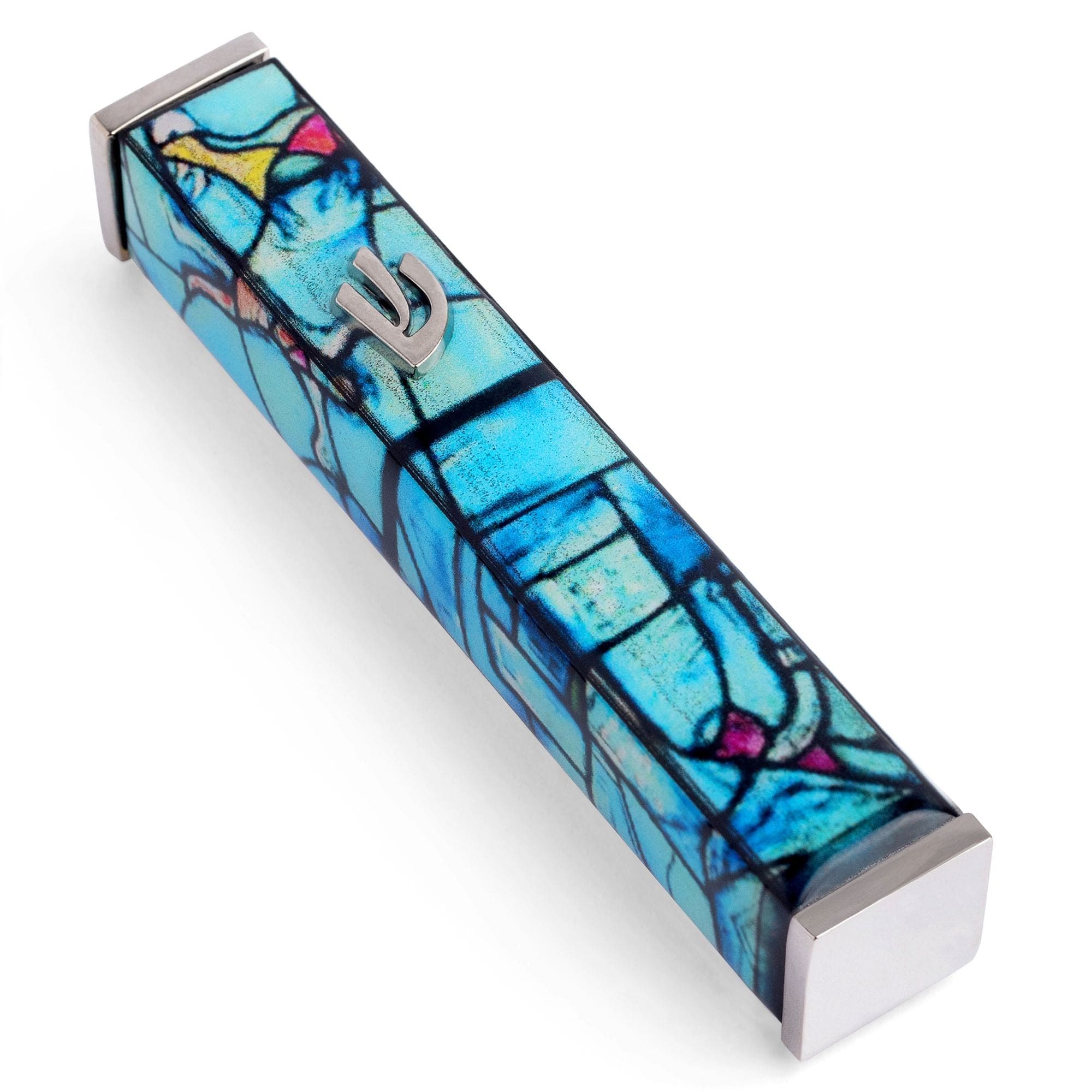 Silver and Turquoise Marc Chagall Mezuzah Case、mySite、topwebapps