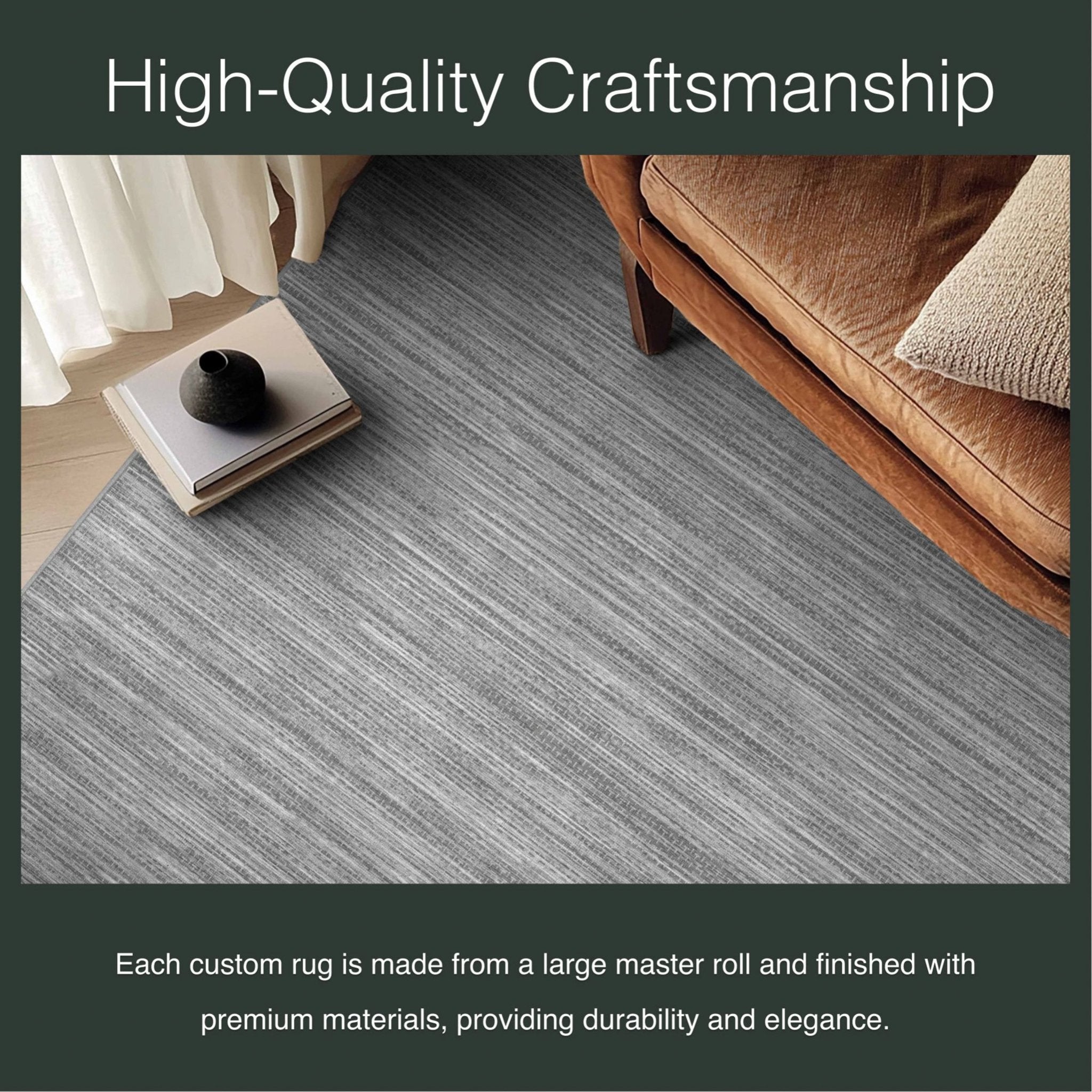 Edwin Custom Rug - Monochrome Striation , Flat Pile, Easy Clean, Customizable for Your Space、mySite、gigharbornorthrealestate