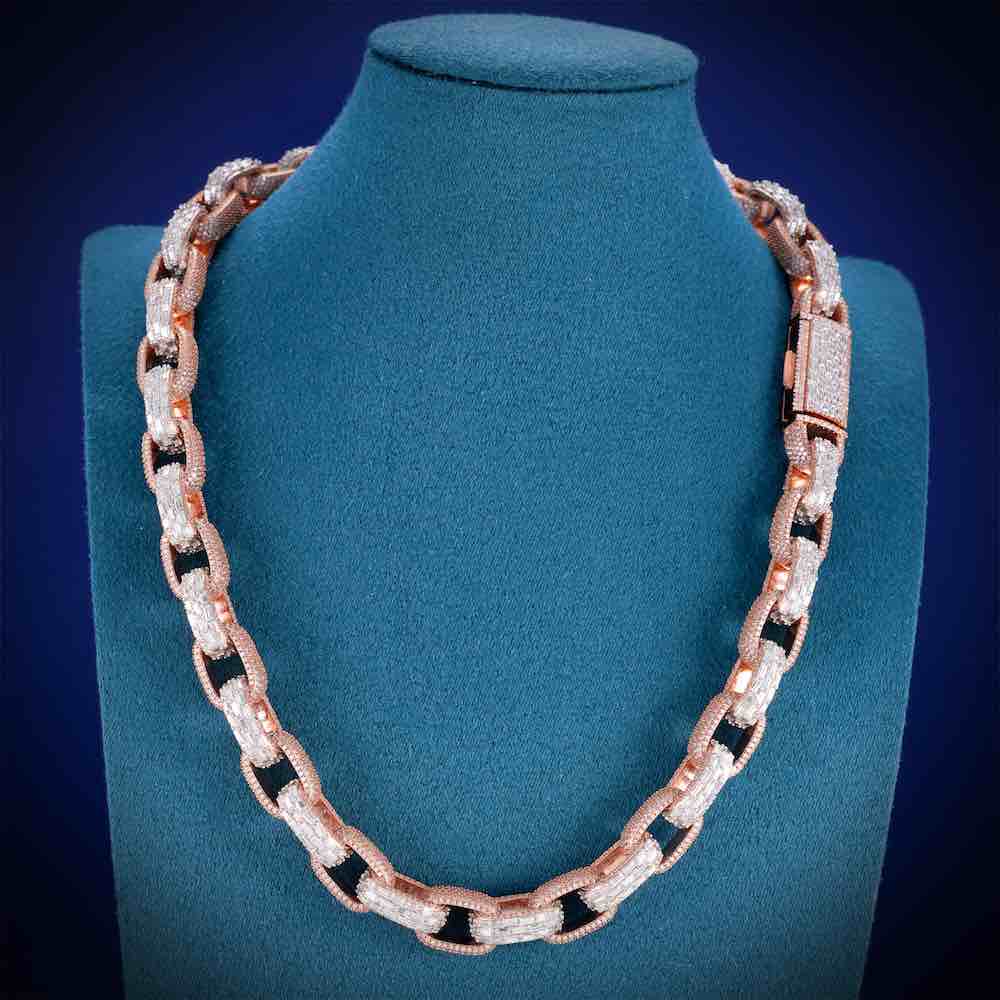 15MM Iced Out Cable Link Chain 14K Two Tone、mySite、hinf8tx79