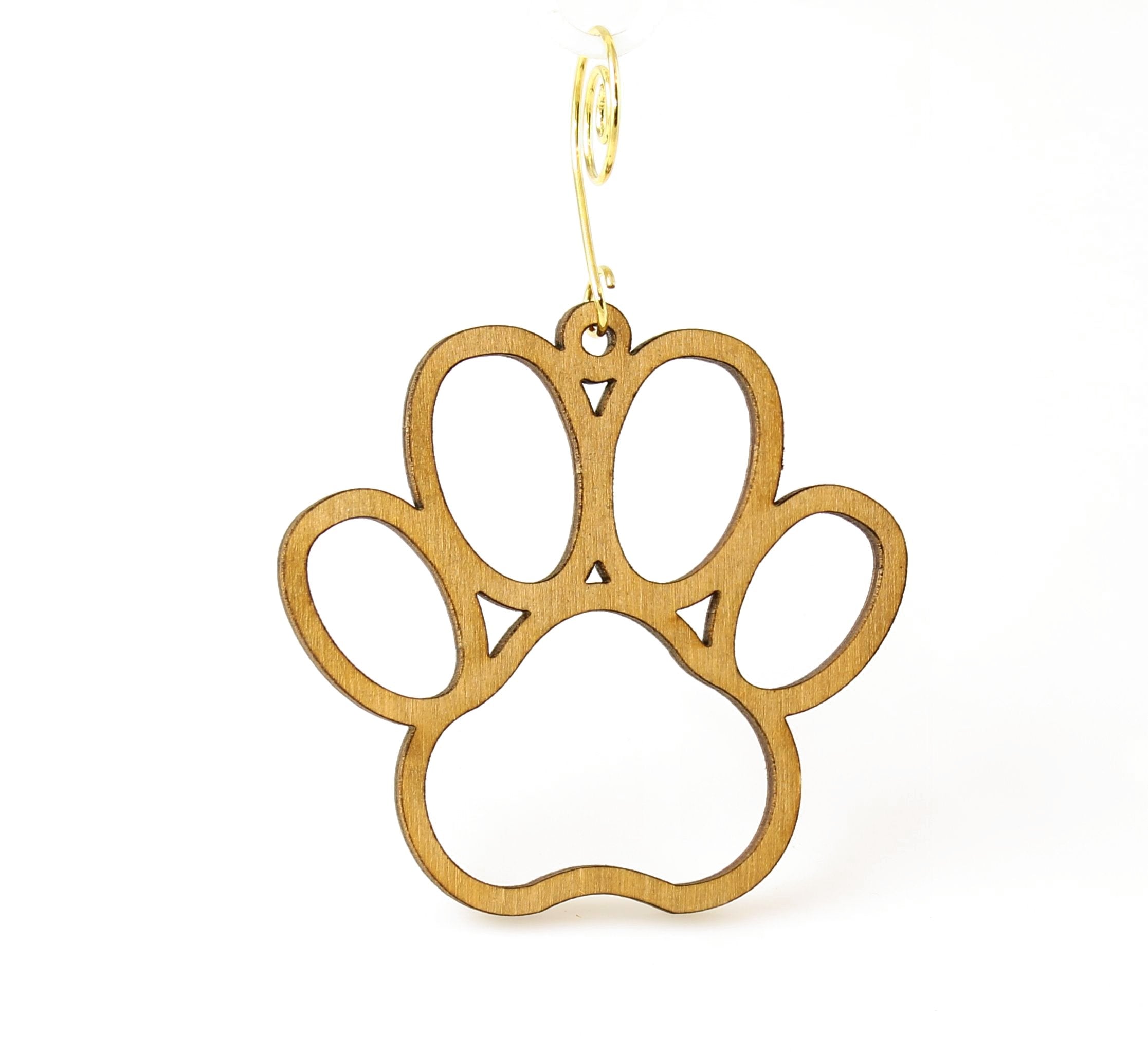 Dog Paw Print Birch Wood Ornament、mySite、camillekostekn