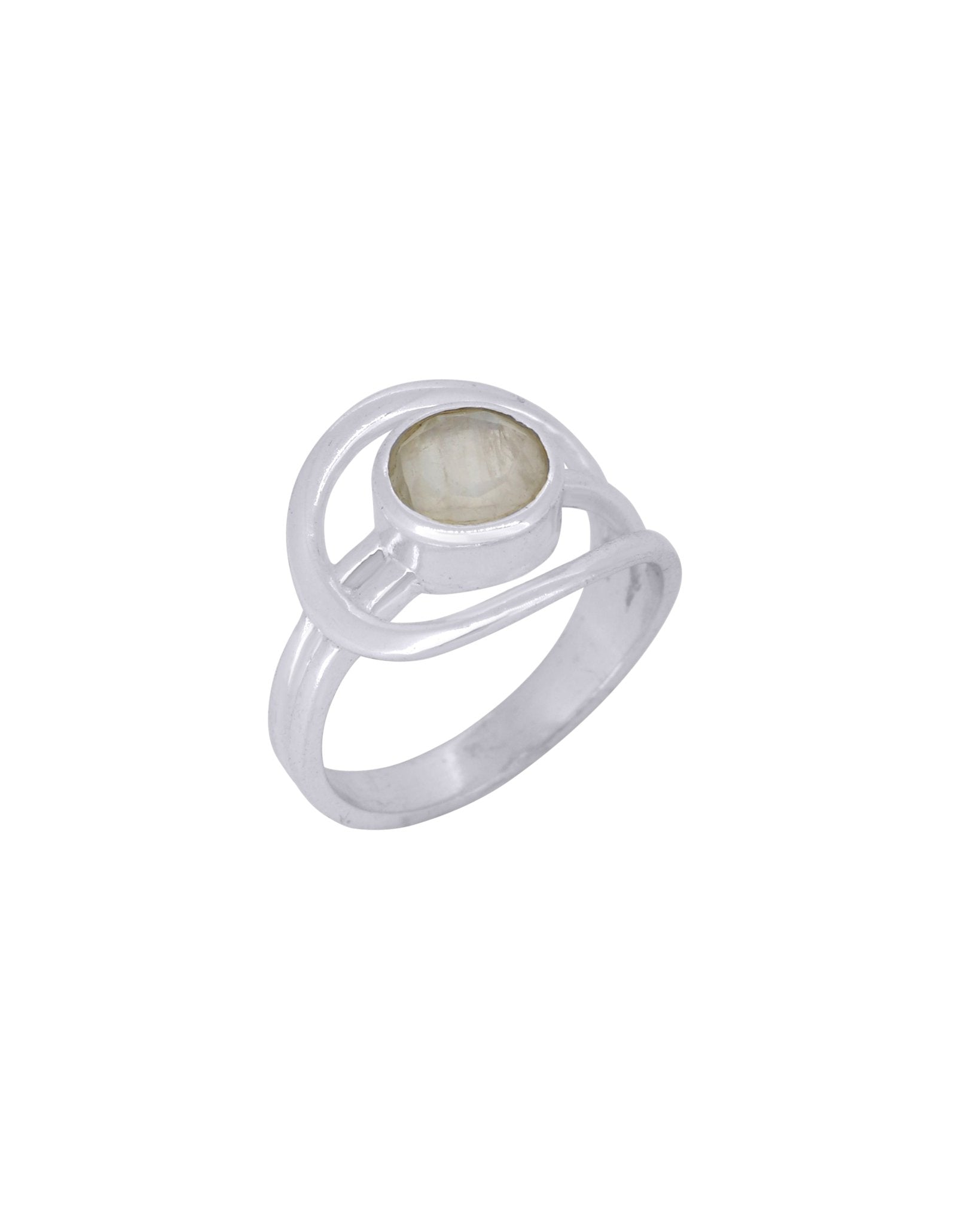 Magical Moonstone Sterling Silver Loop Ring、mySite、topwebapps