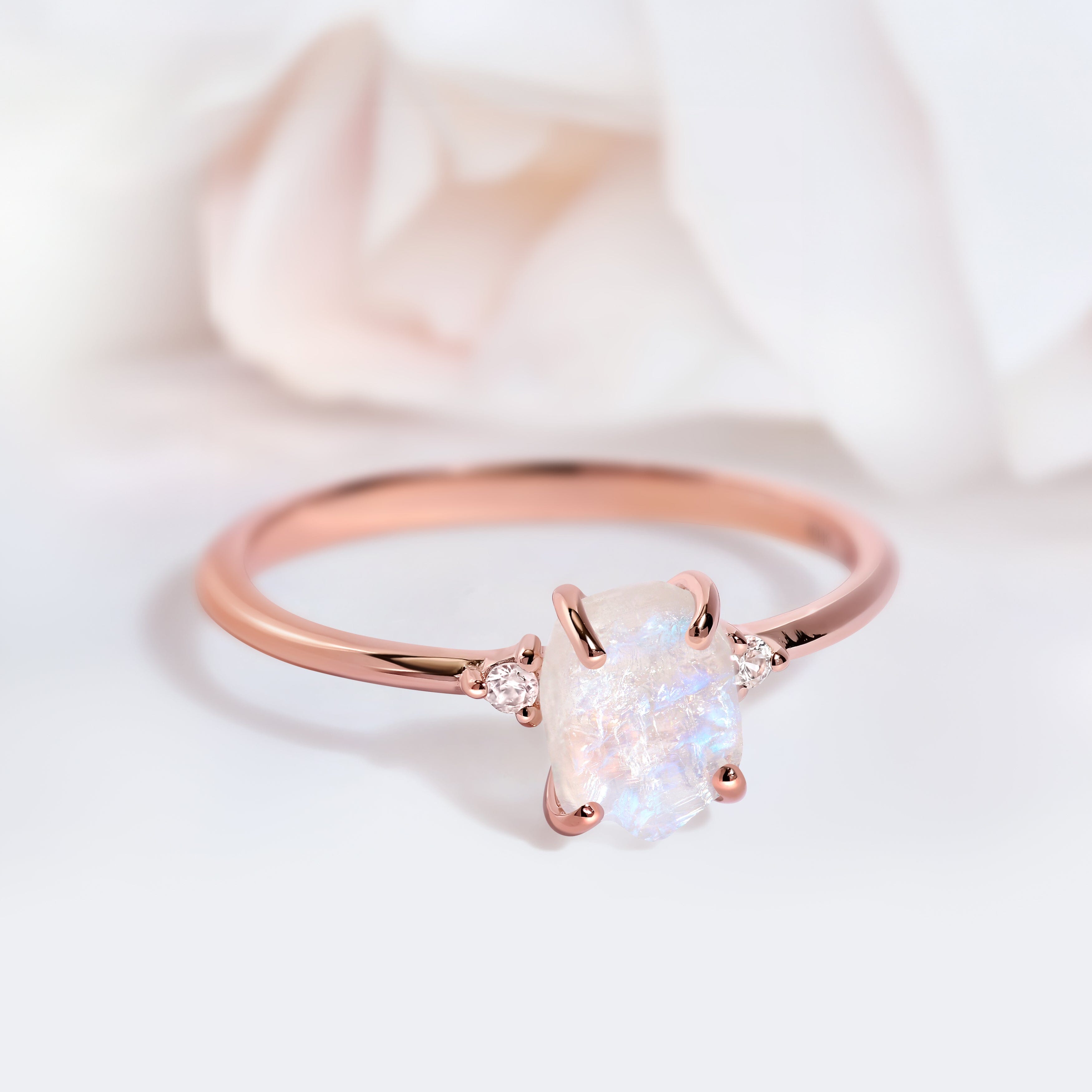 Moonstone Lab Diamond Ring - Petite Raw Allure、mySite、hinf8tx79