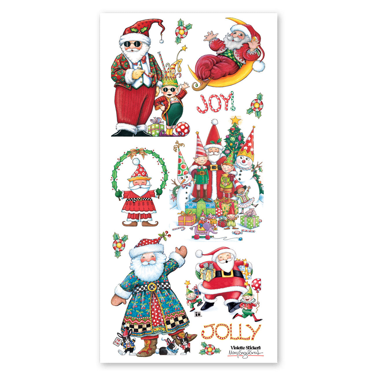  Mary Engelbreit's Jolly Santas Stickers、mySite、ghnorth