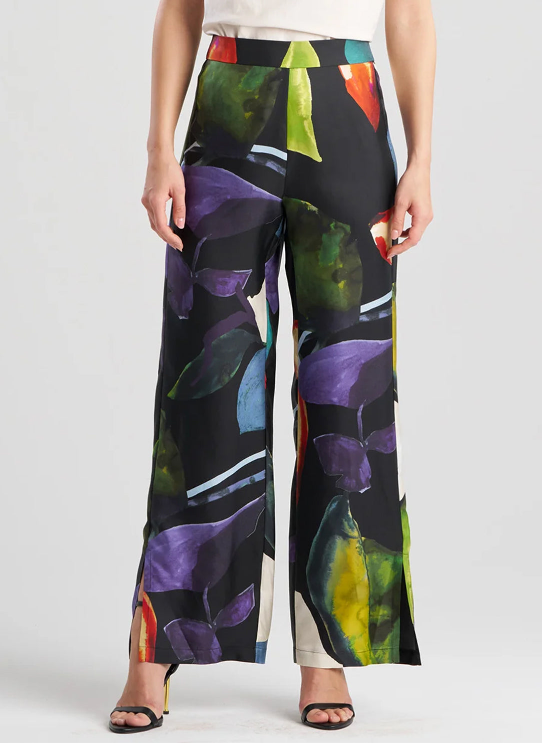  Yoru Silk Twill Black Multi Wide Pull on Pant、mySite、justintrudeaud