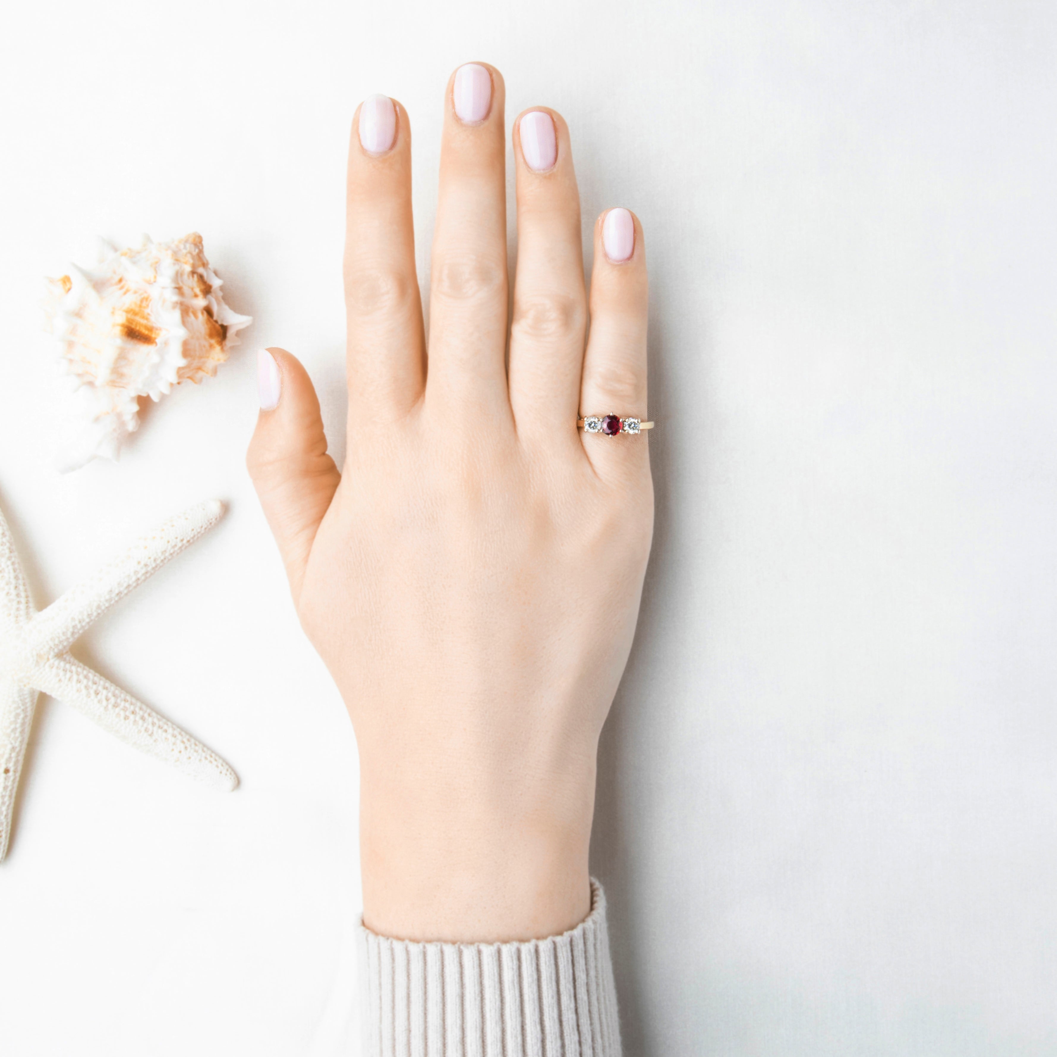 Vintage 14k Yellow Gold .4ct Ruby Diamond Stunning Trio Ring 5.25、mySite、hinf8tx79