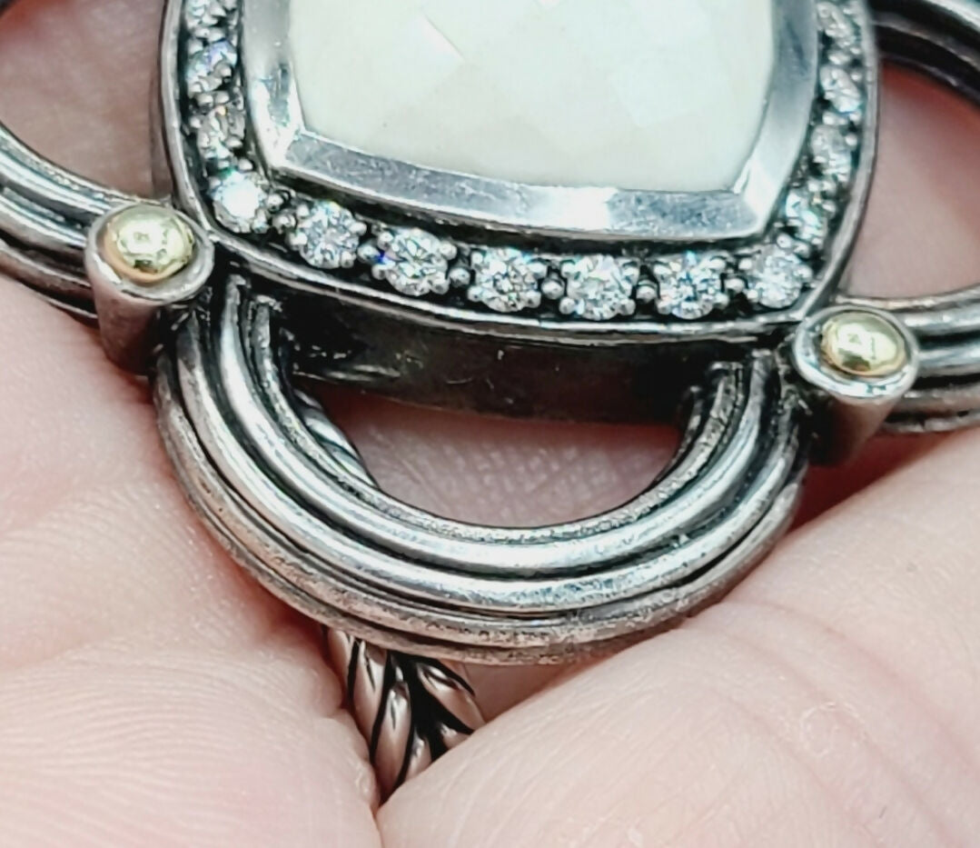 David Yurman Renaissance White Agate Diamond & Gold Pendant、mySite、hinf8tx79