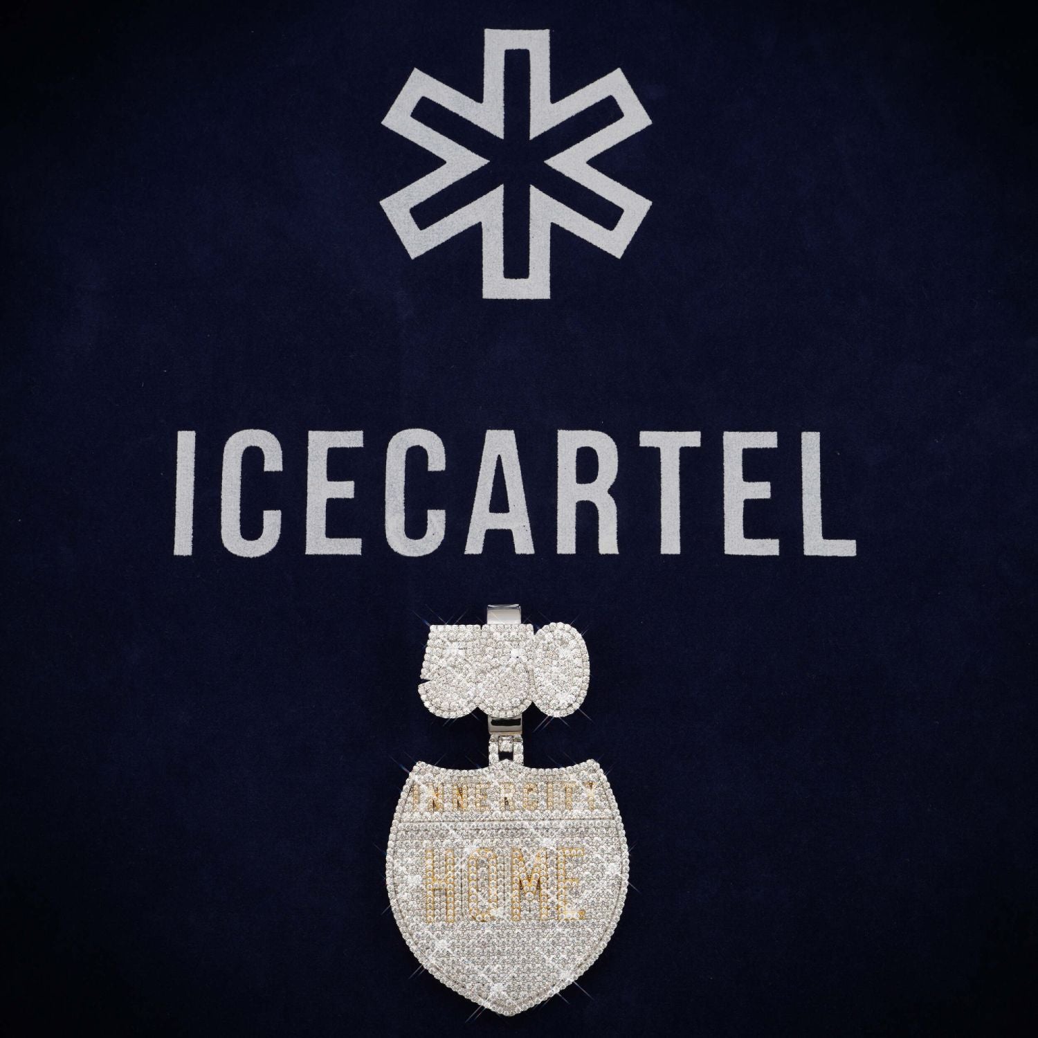 INNERCITY HOME Custom Logo Moissanite Pendant 14K Gold、mySite、hinf8tx79