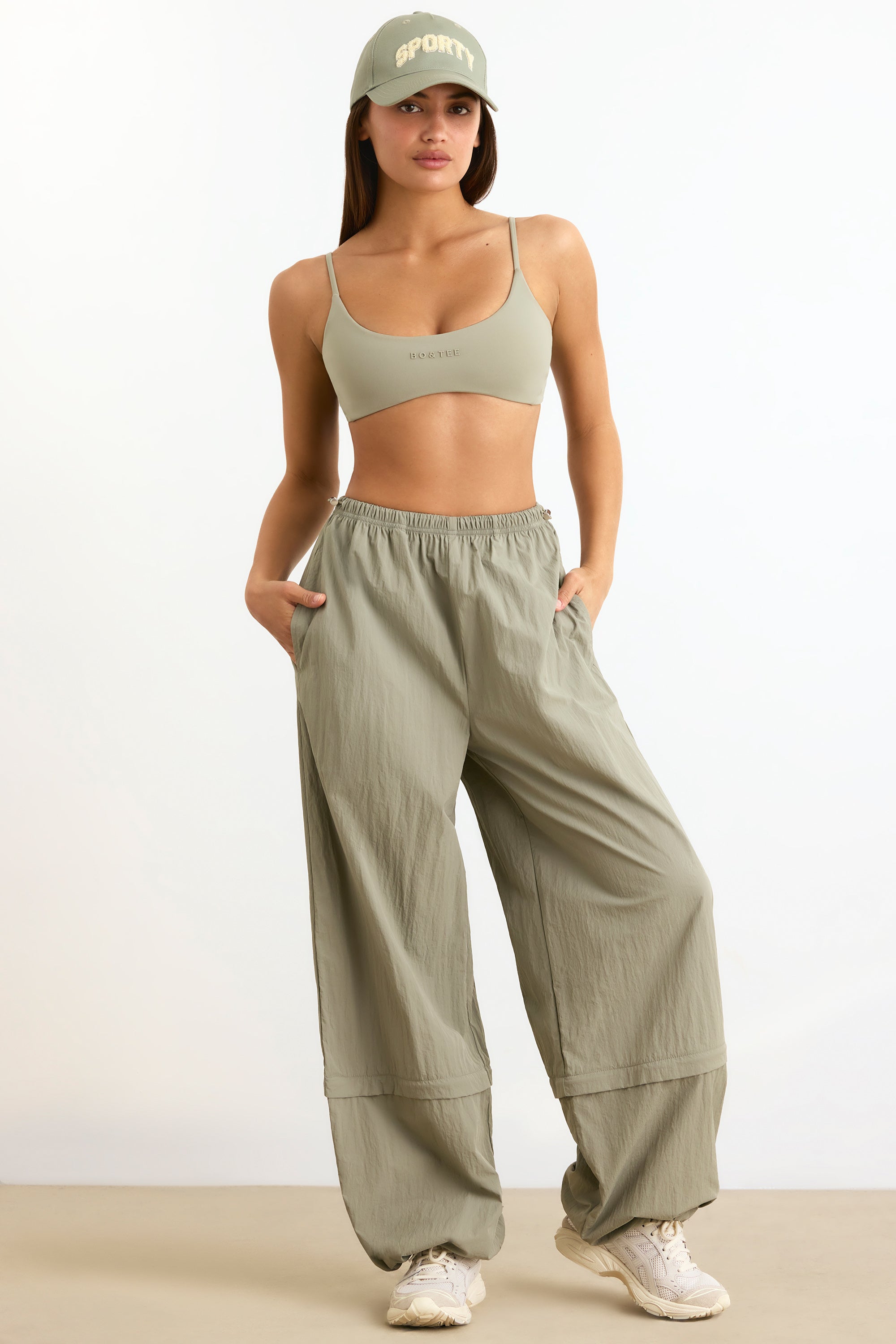 Convertible Wide Leg Track Pants in Mineral、mySite、solidvoid