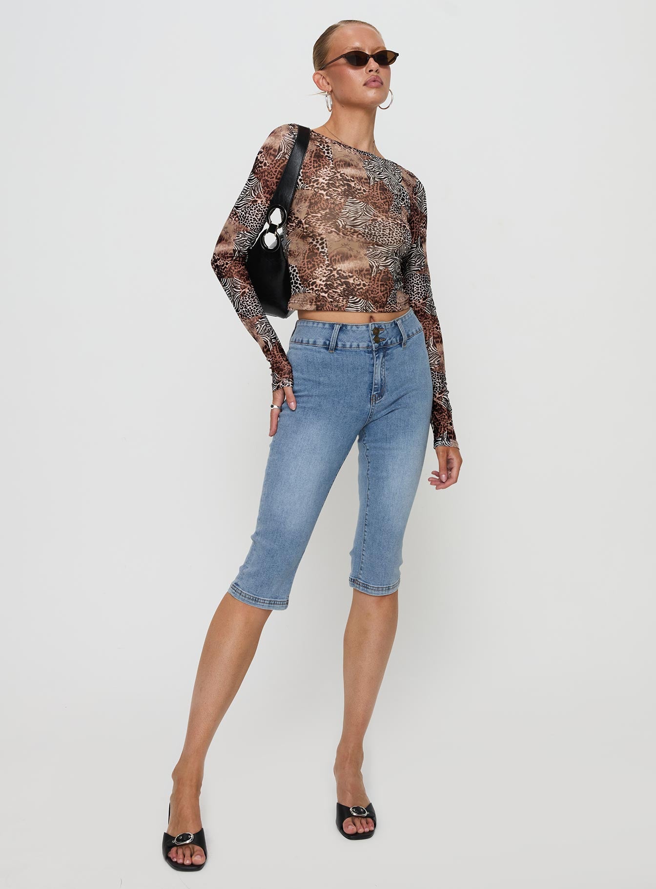 Elidi Denim 3/4 Pant Blue、mySite、solidvoid