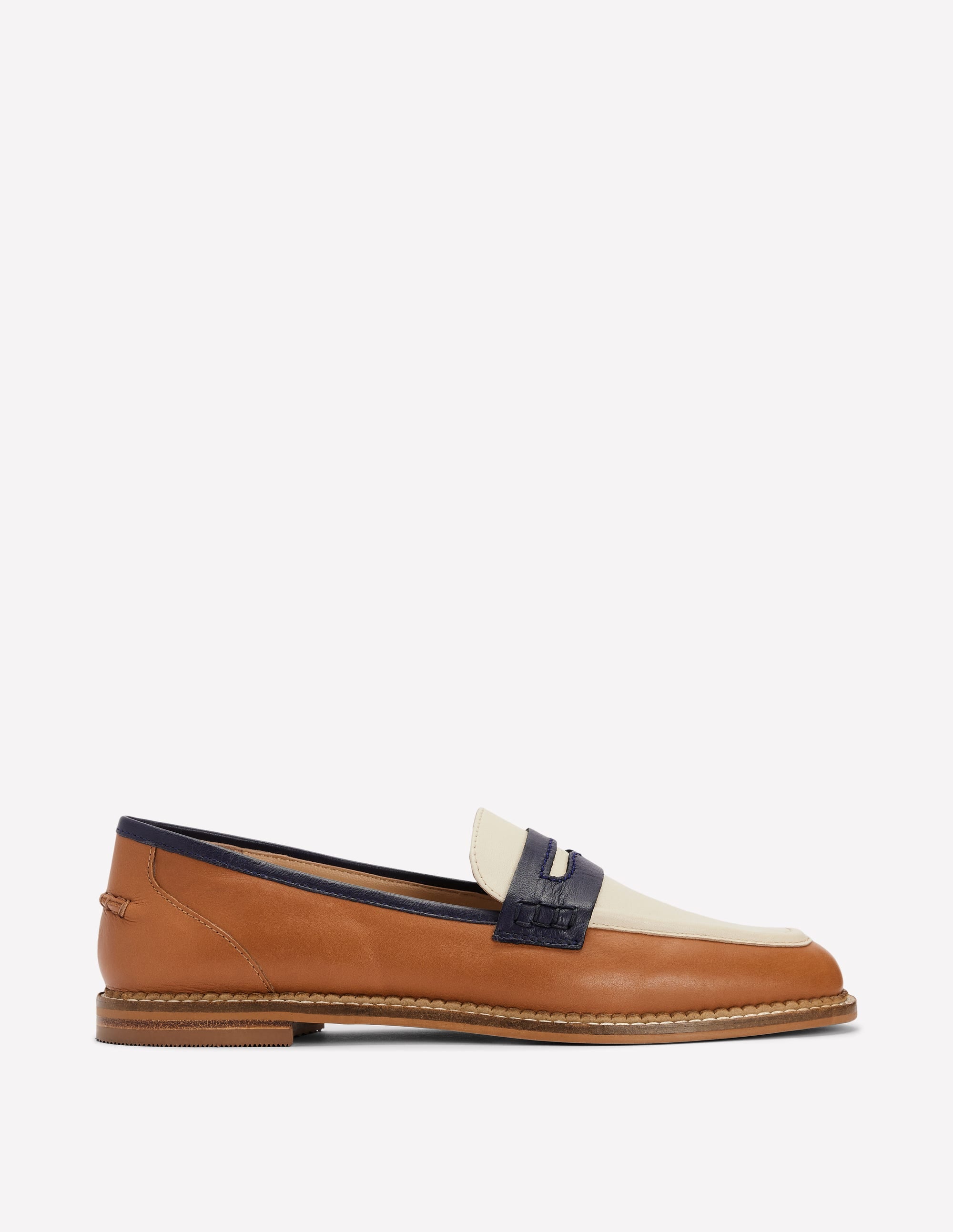  Nya Structured Penny Loafer-Tan Colourblock、mySite、ashleygrahame