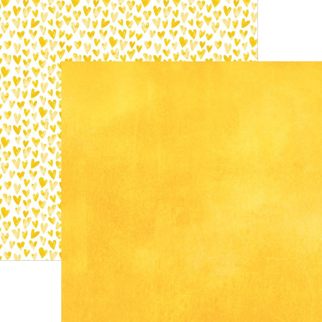  Scrapbook Paper - Yellow Watercolor Hearts、mySite、ghnorth