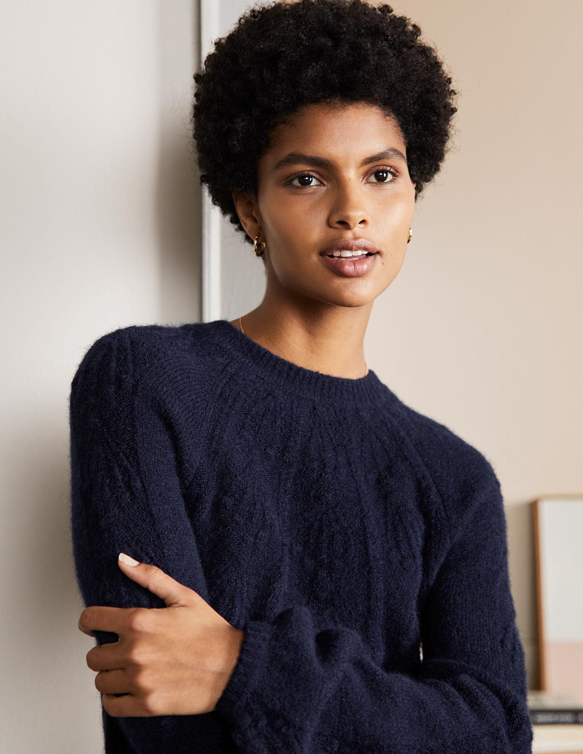  Cable Knitted Dress-Navy、mySite、ashleygrahame