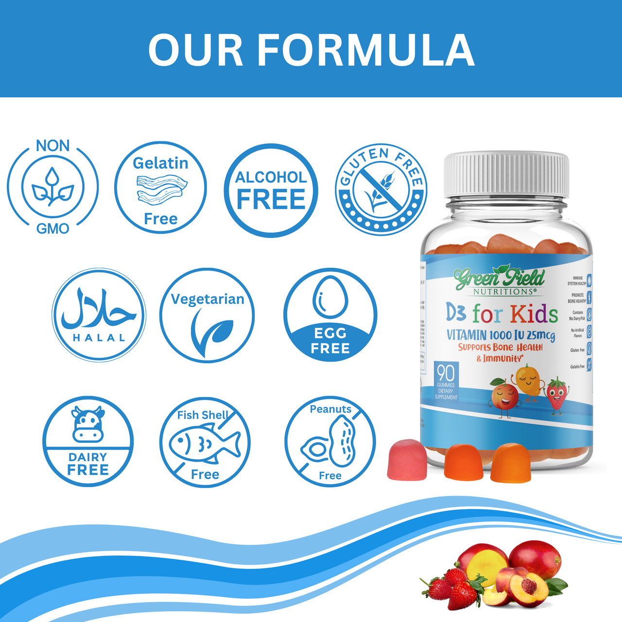 Greenfield Nutritions - Halal Vitamin D3 for Kids 1000IU (25 mcg) Gummies、mySite、topwebapps