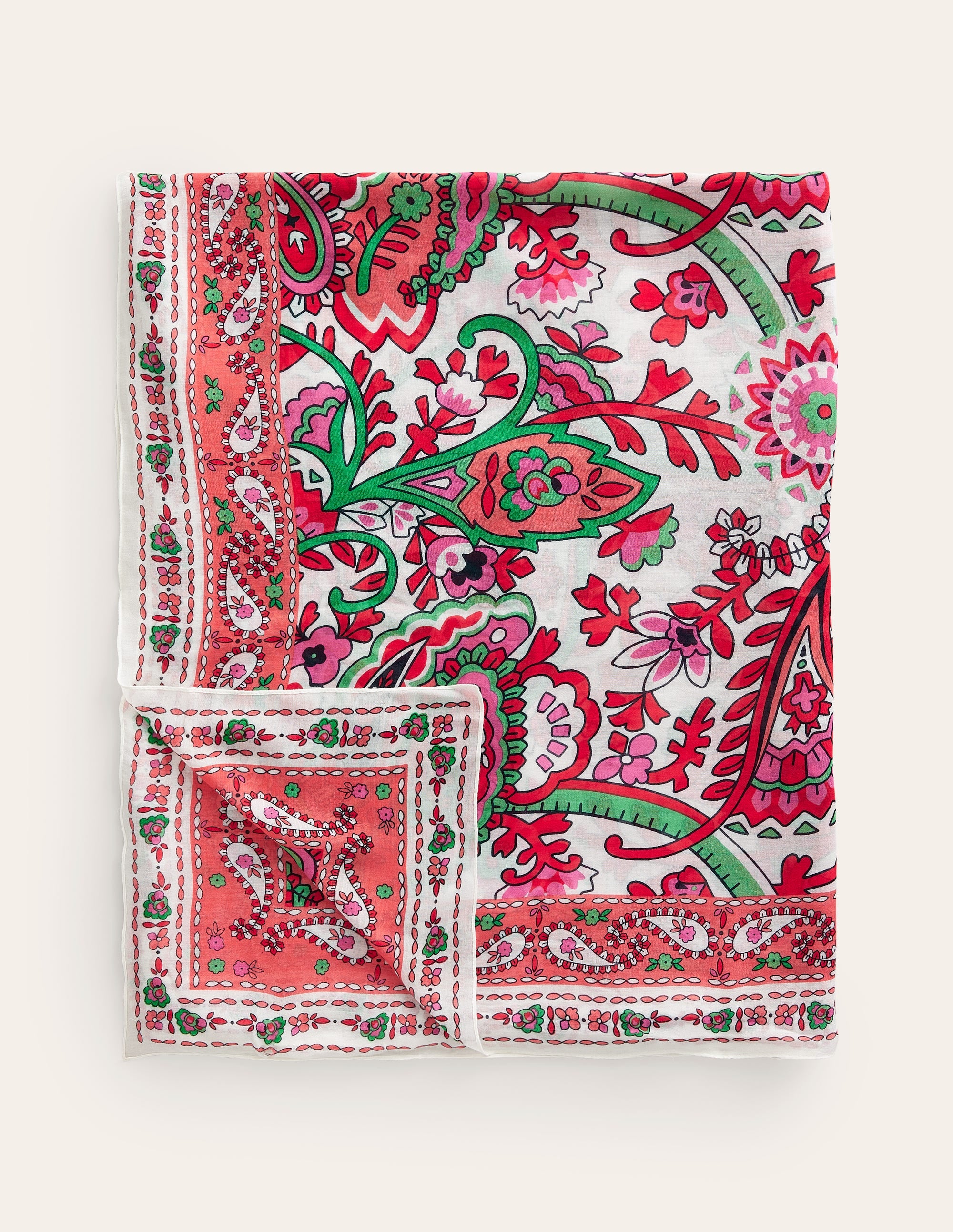  Printed Sarong Scarf-Ivory, Fantastical Paisley、mySite、ashleygrahame