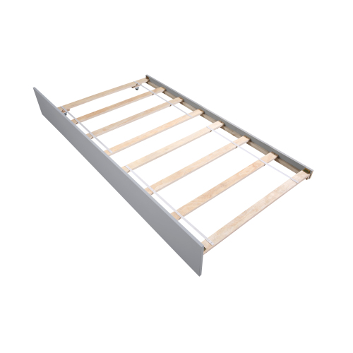 Twin Bed with Trundle, Platform Bed Frame with Headboard and Footboard, for Bedroom Small Living Space,No Box Spring Needed,White(New SKU:W504P148532)、、casual