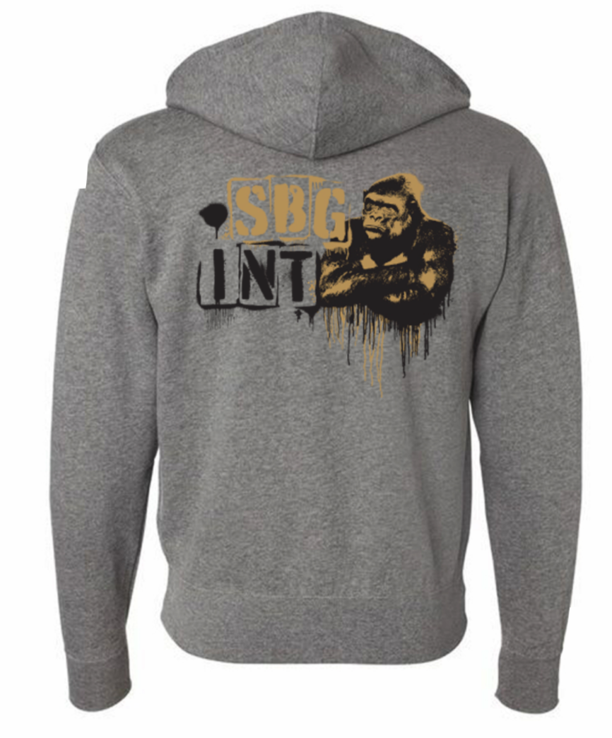 SBG Stencil Gorilla Zip Up Hoodie Grey、mySite、gigharbornorthrealestate