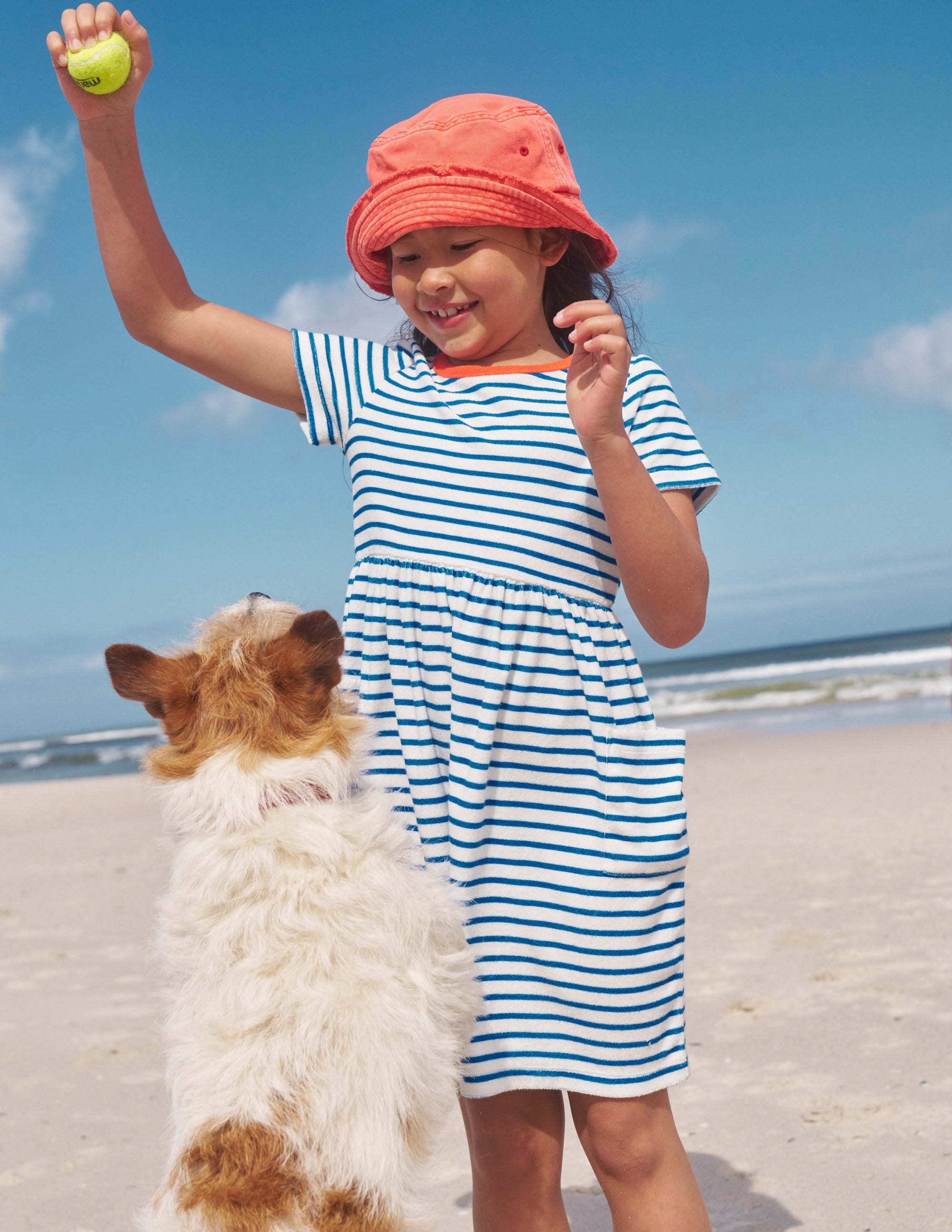  Fun Towelling Dress-Sapphire Blue/Vanilla Pod、mySite、ashleygrahame