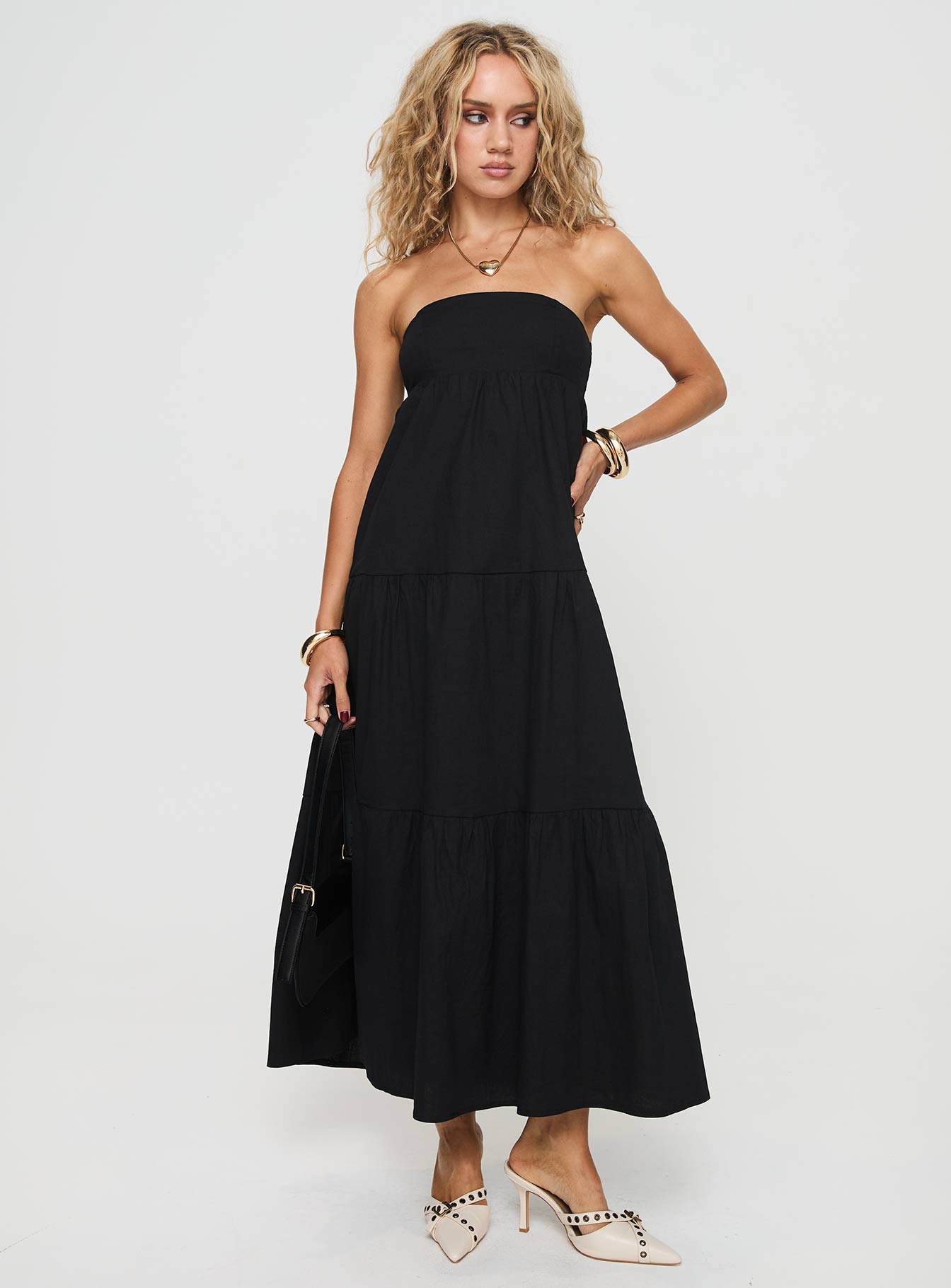 Osment Maxi Dress Black、mySite、solidvoid
