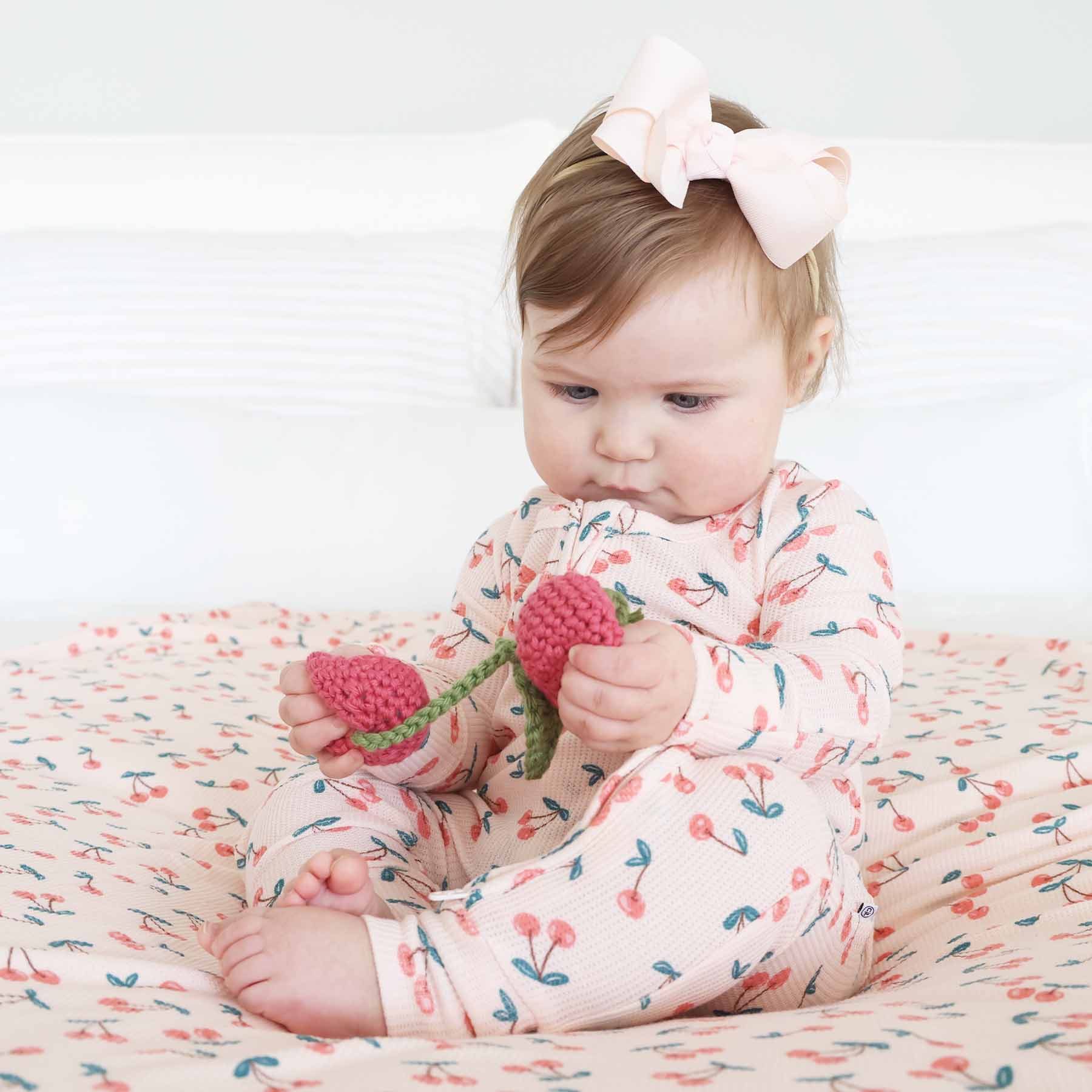  Cherry On Top Bamboo Waffle Convertible Zip Romper、mySite、layawaytickets