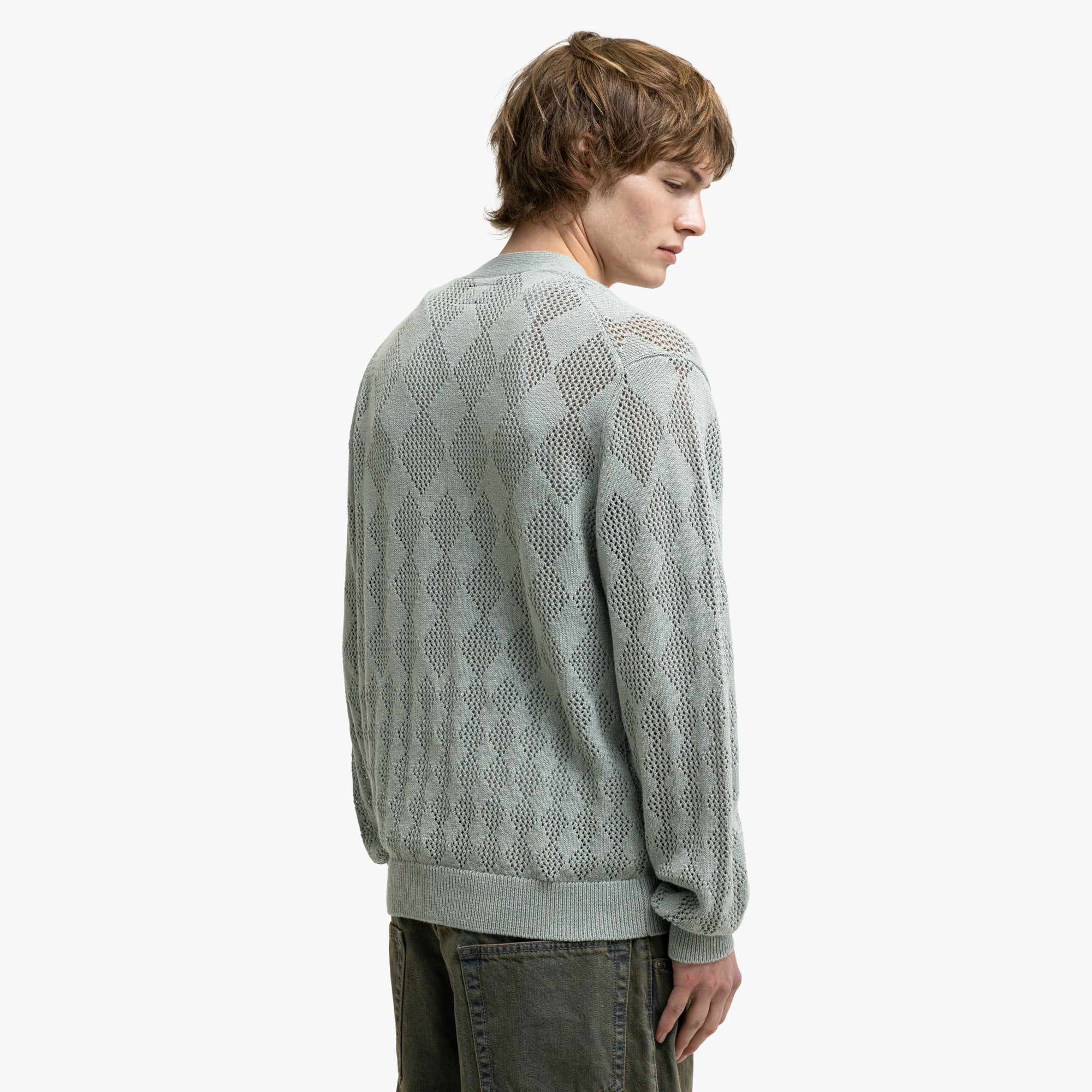  BEAMS PLUS Diamond Mesh Cardigan Sax、mySite、merchandisen