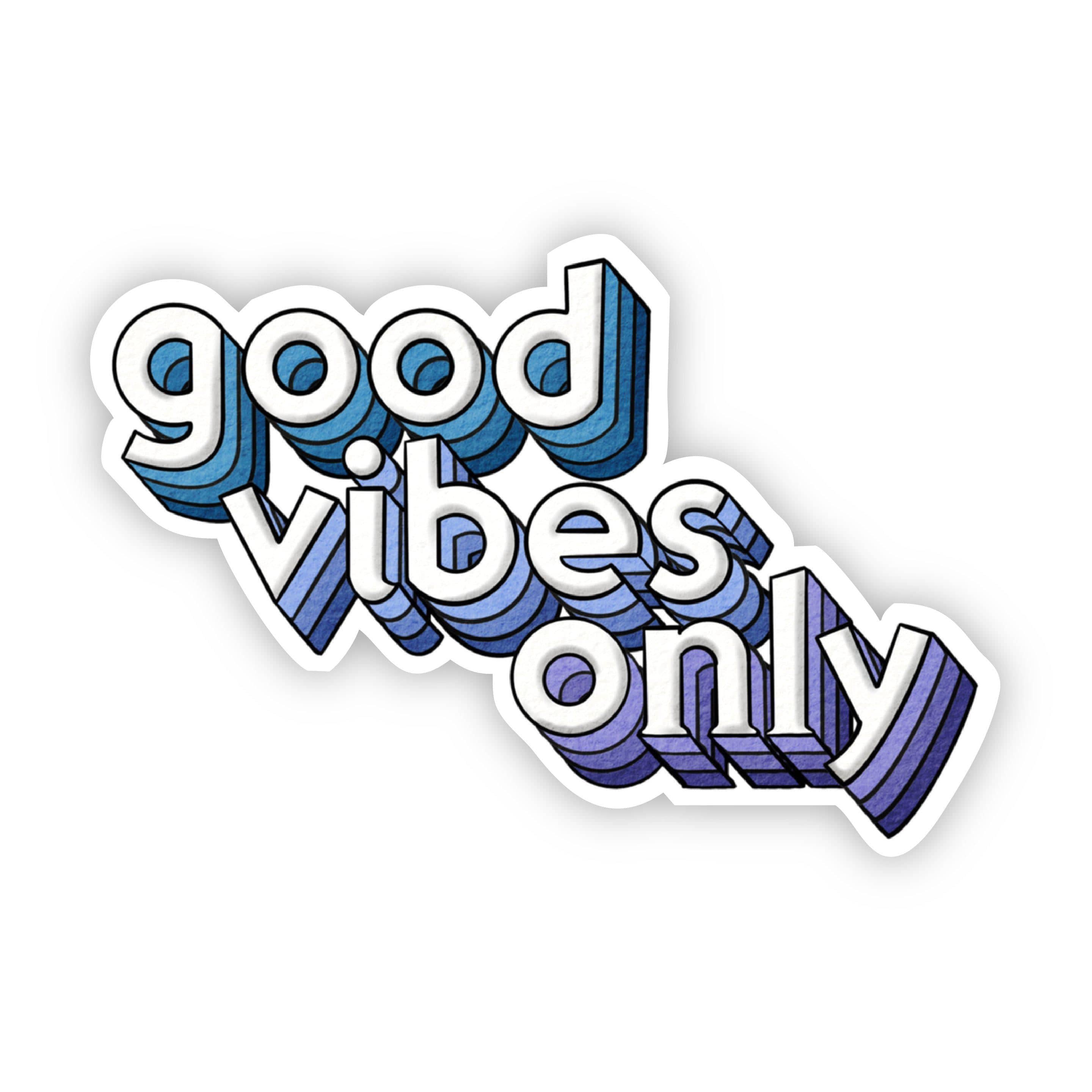  Good Vibes Only Blue Lettering Sticker、mySite、elrpsem3k