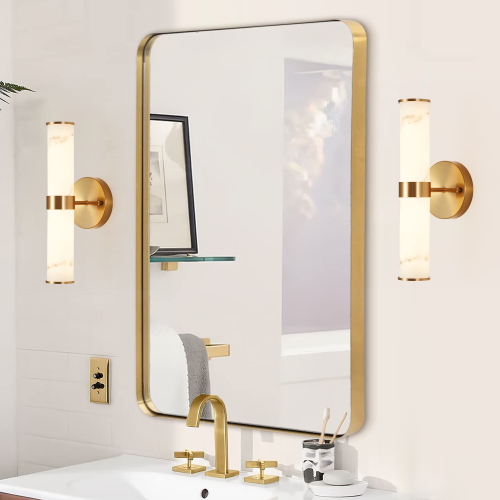 Golden and Elegant Resin Wall Sconce,Set of 2,Modern Vertical Light Fixture for Bathrooms, Hallways, and Bedrooms (Only Inoor)、、eastwooduniform