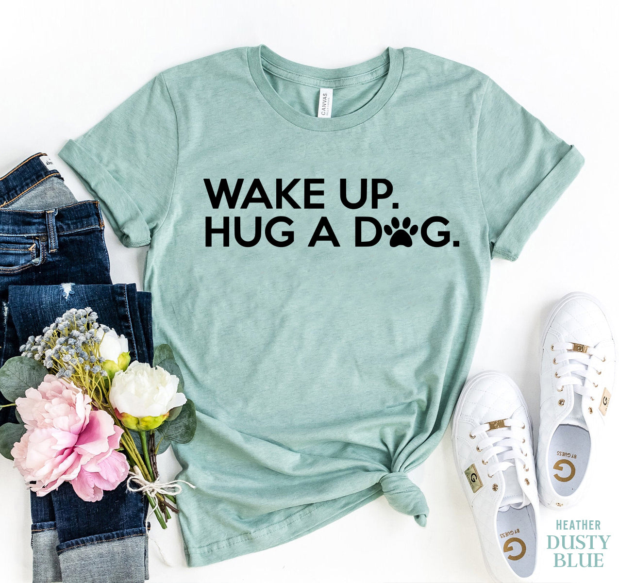Wake Up Hug A Dog T-shirt、mySite、camillekostekn