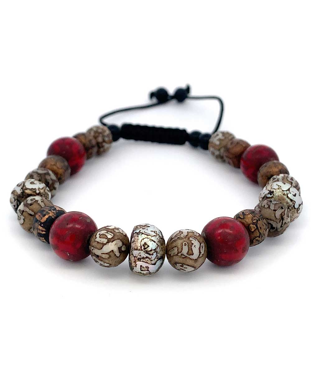 Om Mani Padme Hum Adjustable Beaded Bracelet、mySite、topwebapps