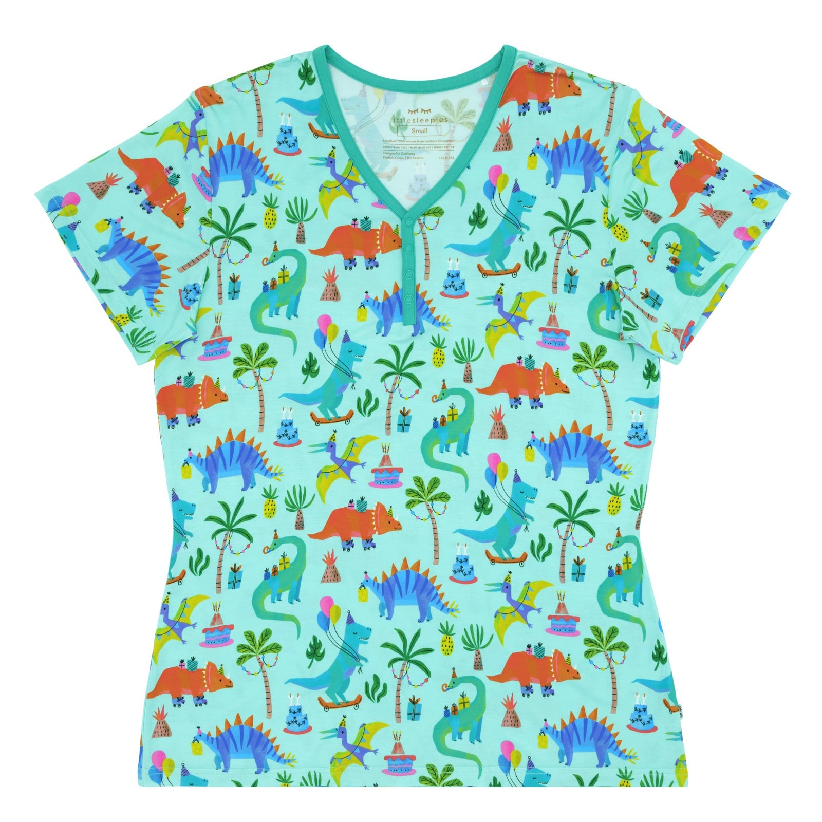  Prehistoric Party Women's Short Sleeve Pajama Top、mySite、layawaytickets