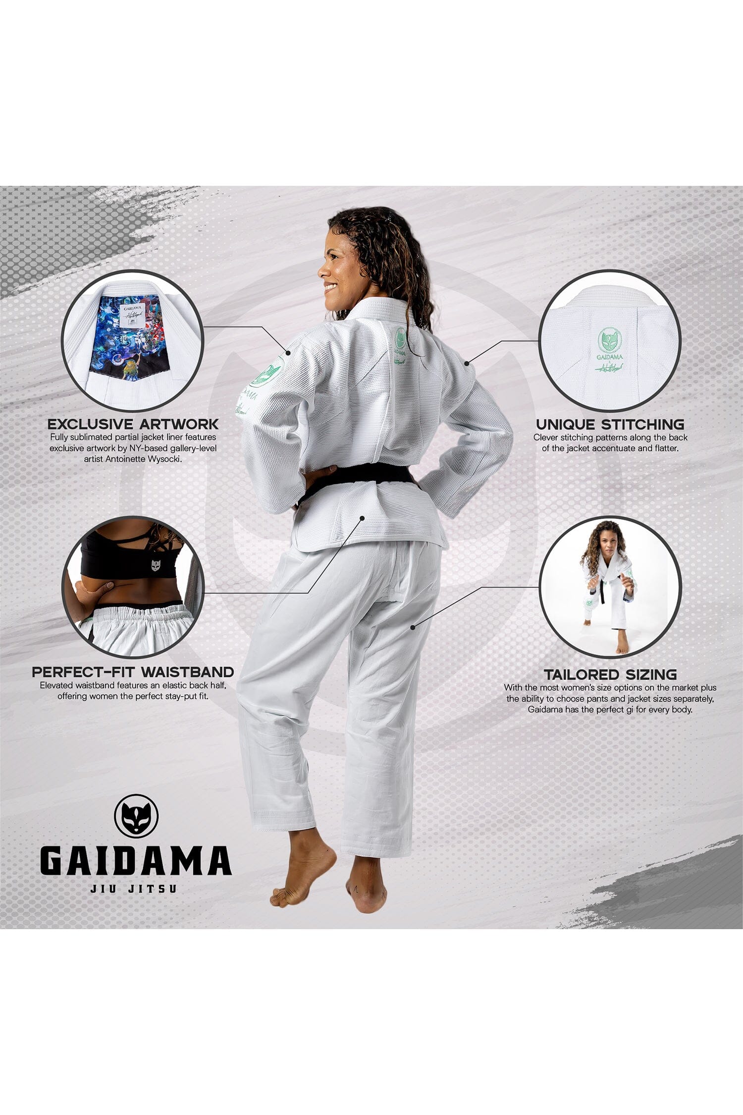 Women's Gaidama x Antoinette Wysocki Perfect Fit Jiu Jitsu Gi - White、mySite、gigharbornorthrealestate
