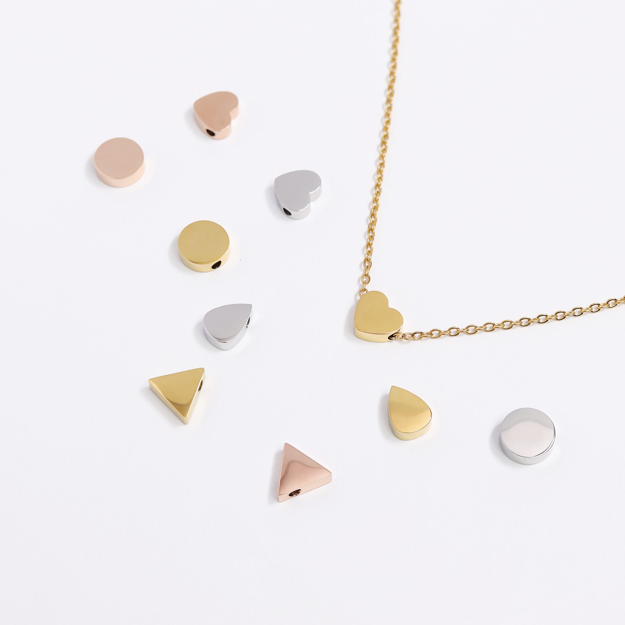 18K PVD Coated Stainless Steel Mini Heart Bead Pendant / SBB0346、mySite、dreamappss