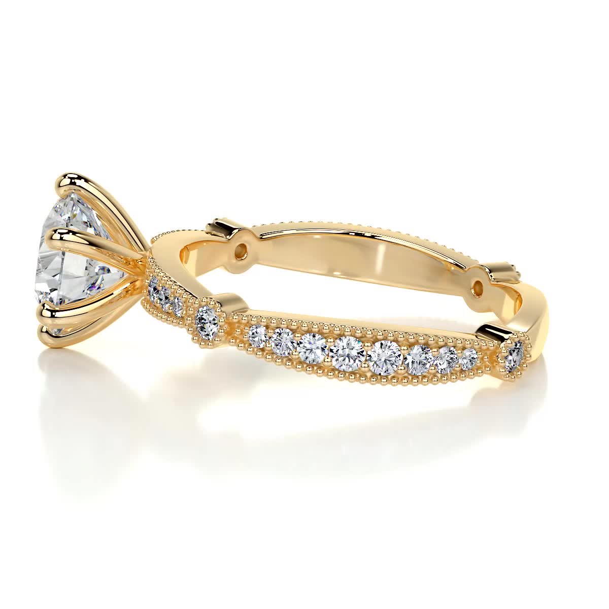 Amelia Diamond Engagement Ring - 18K Yellow Gold、mySite、hinf8tx79