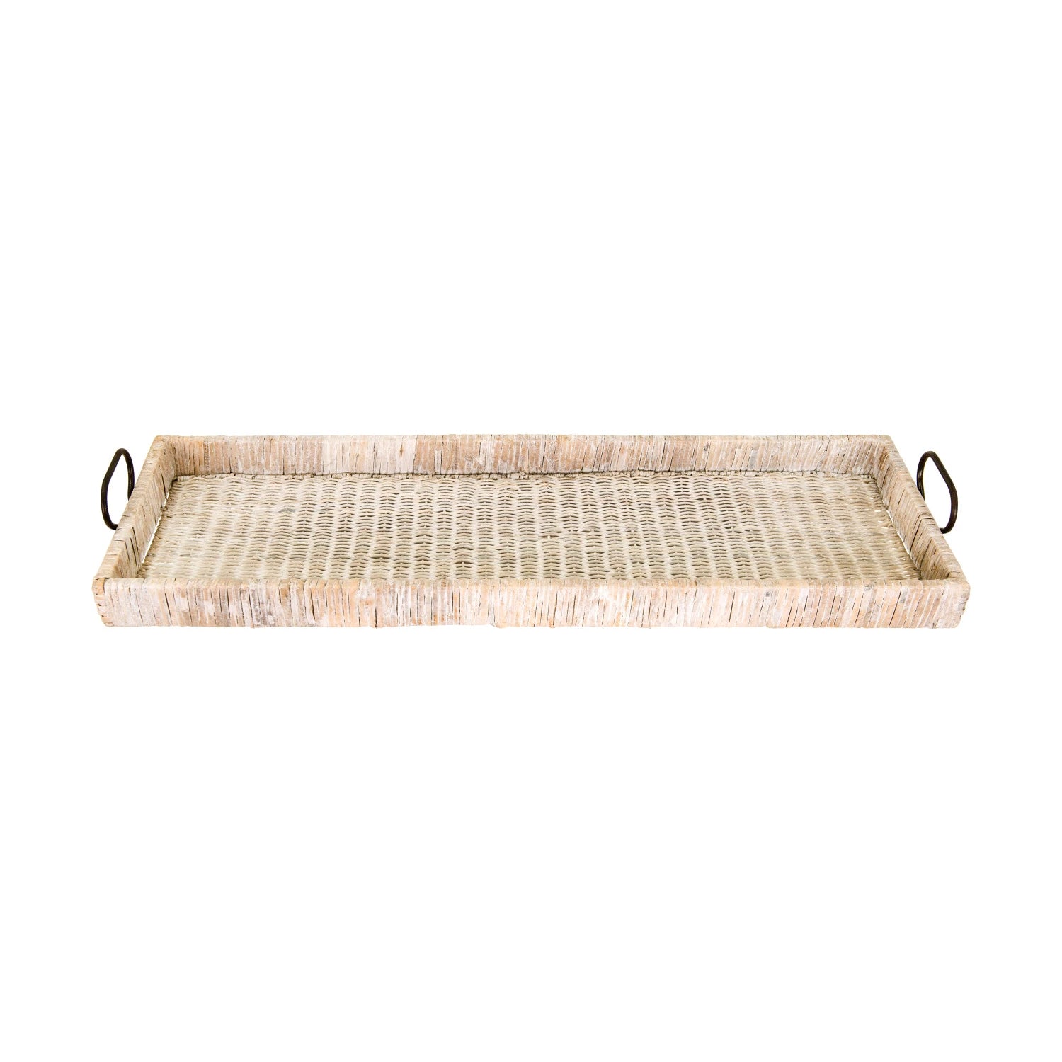  Decorative Rattan Tray with Metal Handles、mySite、elrpsem3k