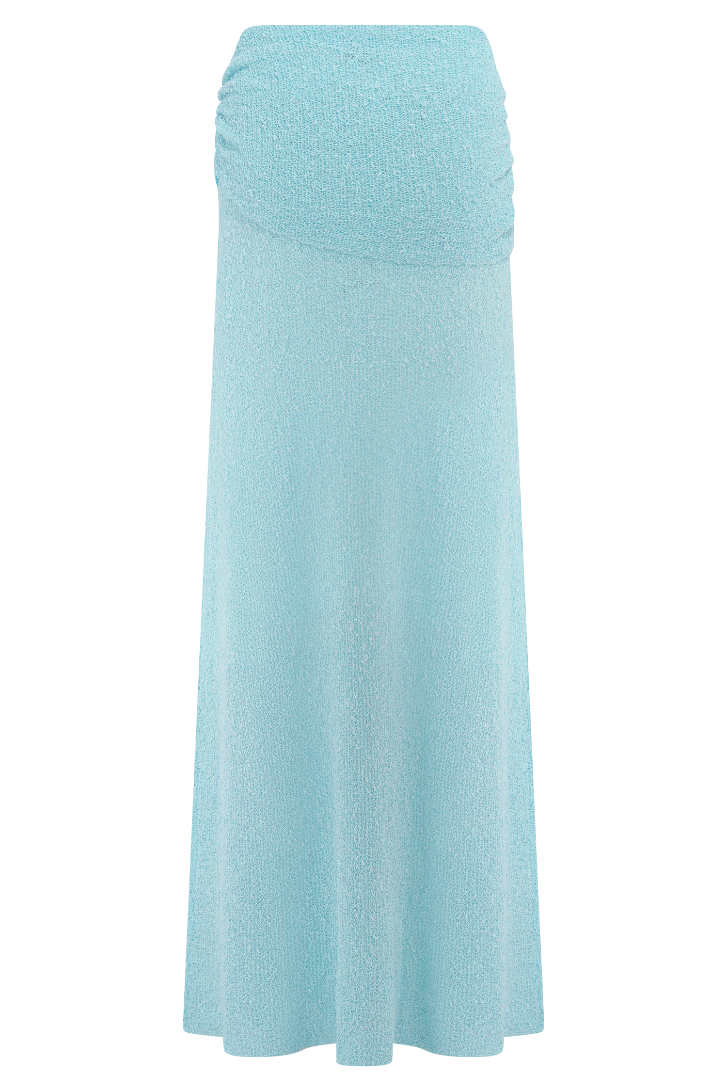 Petra Ruched Knit Maxi Skirt - Light Blue、mySite、solidvoid