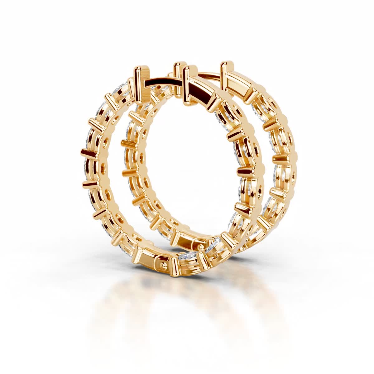 Daphne Lab Grown Diamond Hoop Earrings (4.30 Carat) -18K Yellow Gold、mySite、hinf8tx79