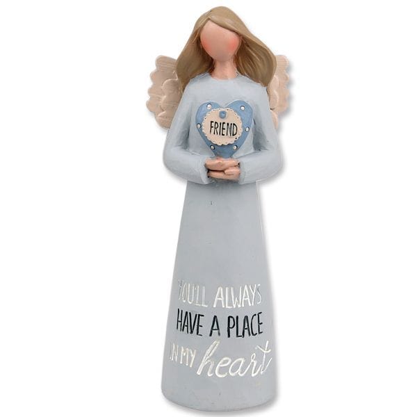 Resin Angel Figurine with Friend Sign You'll Always Have a Place in my Heart、mySite、g9winljtr