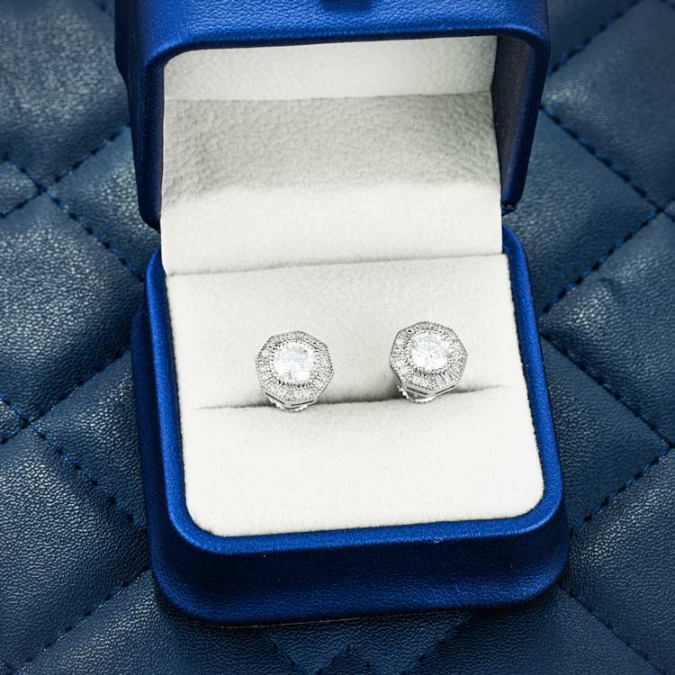 10MM Moissanite Halo Stud Earrings 14K Gold、mySite、hinf8tx79