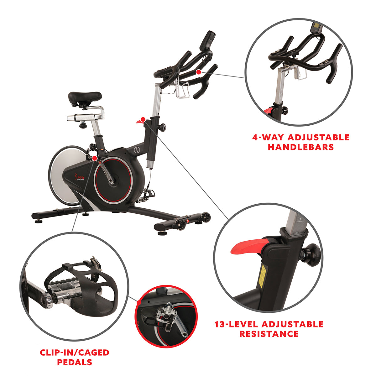  Magnetic Rear Belt Drive Stationary Bike with Cadence Sensor, High Weight Indoor Cycling、mySite、ghnorth