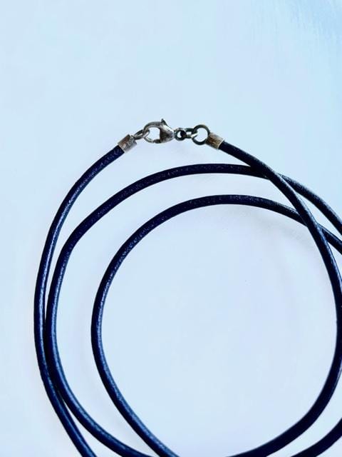 Men's Shin Mezuzah Sterling Silver Necklace on Leather by Emily Rosenfeld、mySite、topwebapps