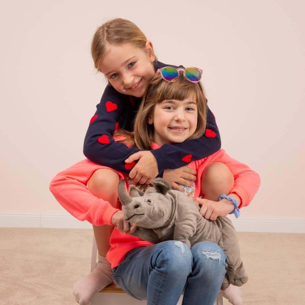 Lifelike Rhinoceros Lying 45 cm - plush toy by Teddy Hermann、mySite、g9winljtr