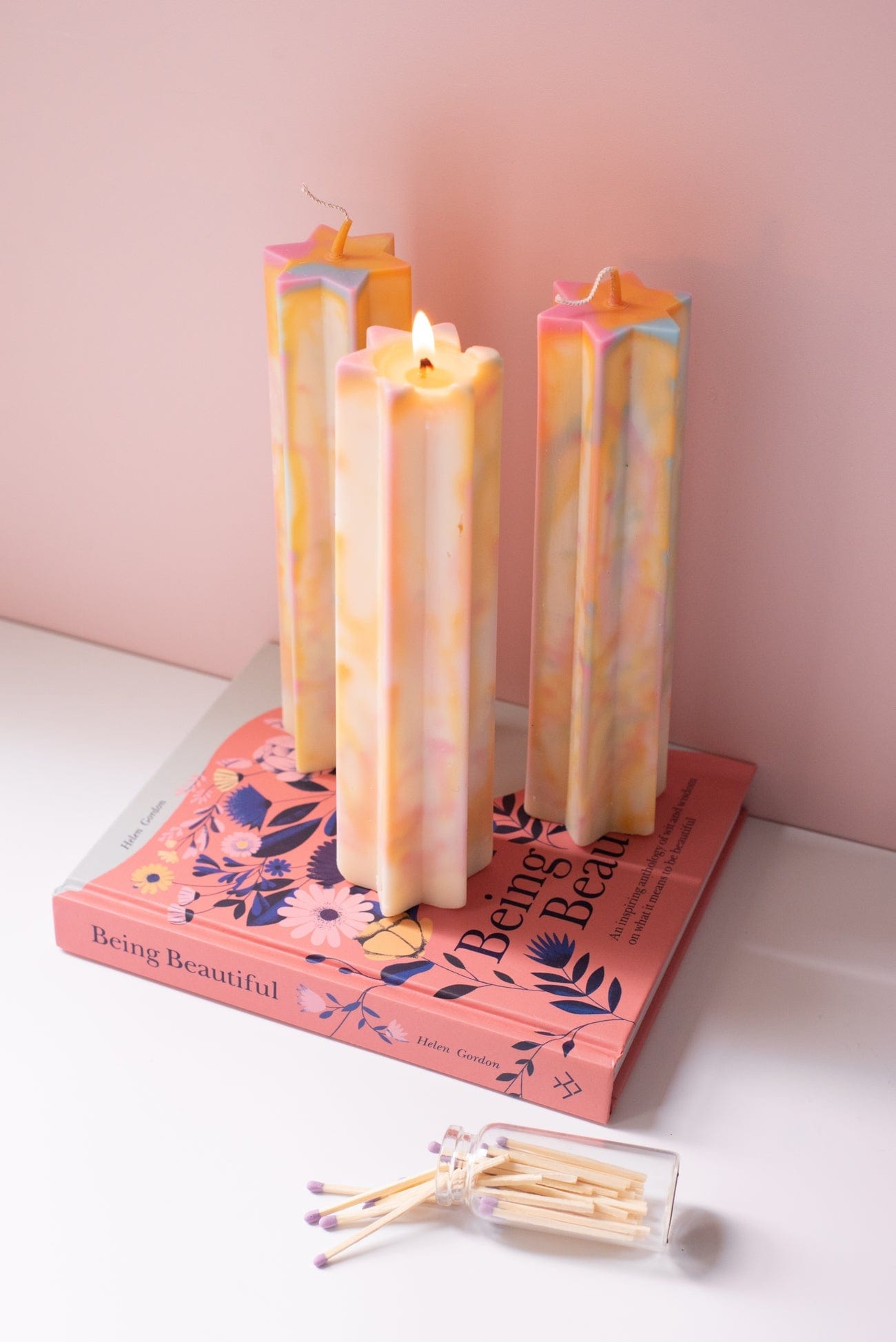 Tie Dye Star of David Pillar Candle、mySite、topwebapps