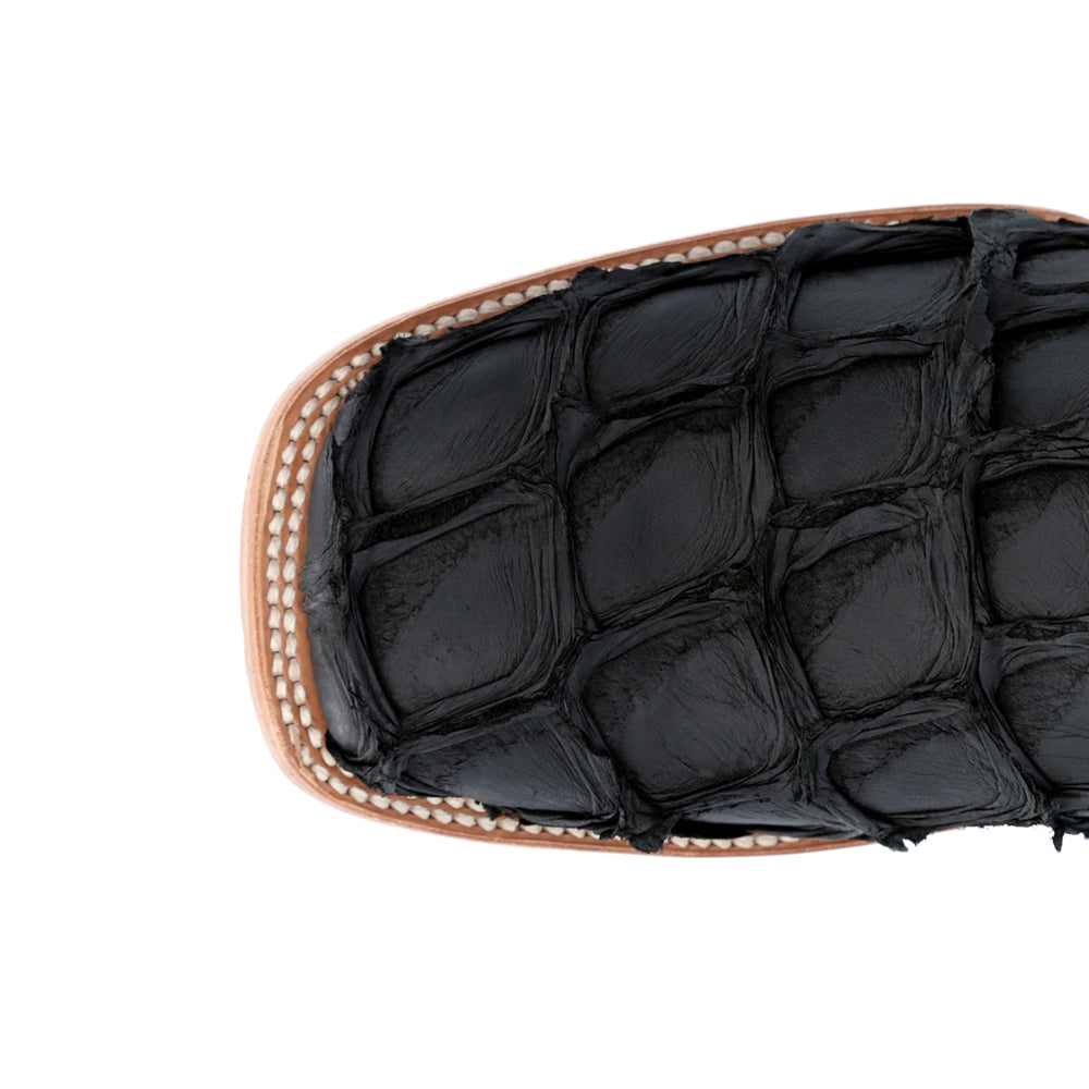 Premium Exotics Pirarucu Embroidered Square Toe Pull On Cowboy Boots、mySite、gtrtttuynbv