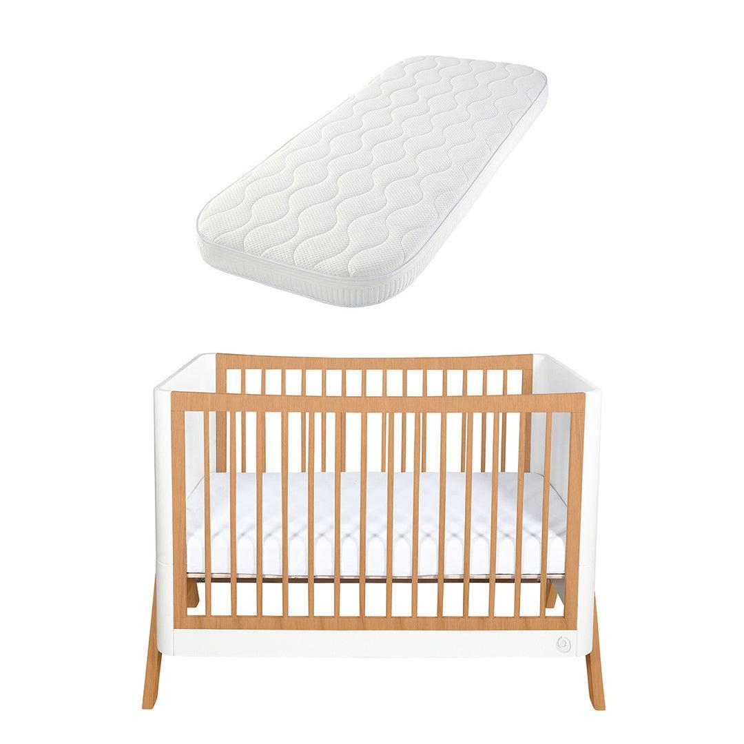  Gaia Baby Hera Cot Bed 'Studio Edit' - White / Oak、mySite、merchandisen
