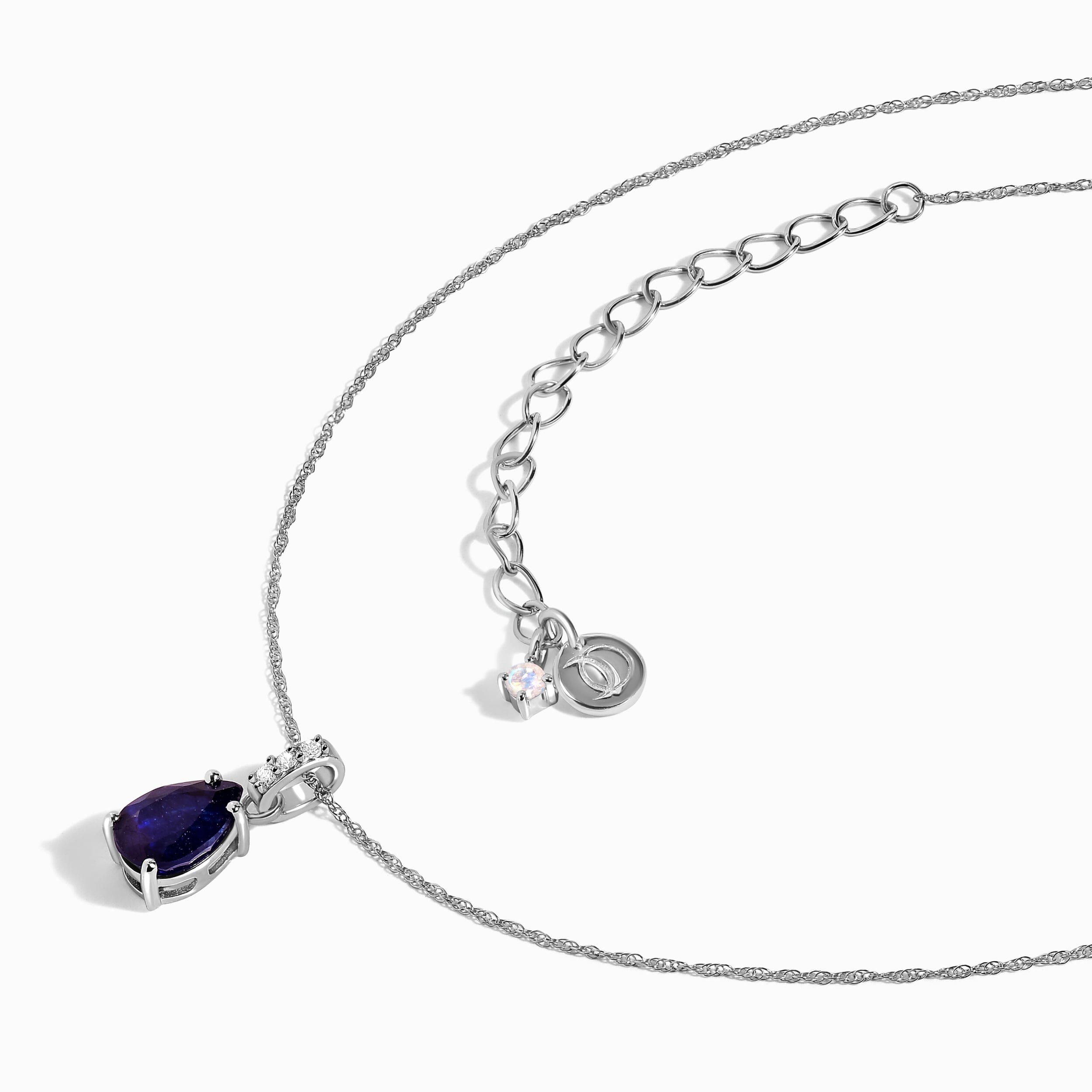 Blue Sapphire Diamond Necklace Sway - September Birthstone、mySite、hinf8tx79