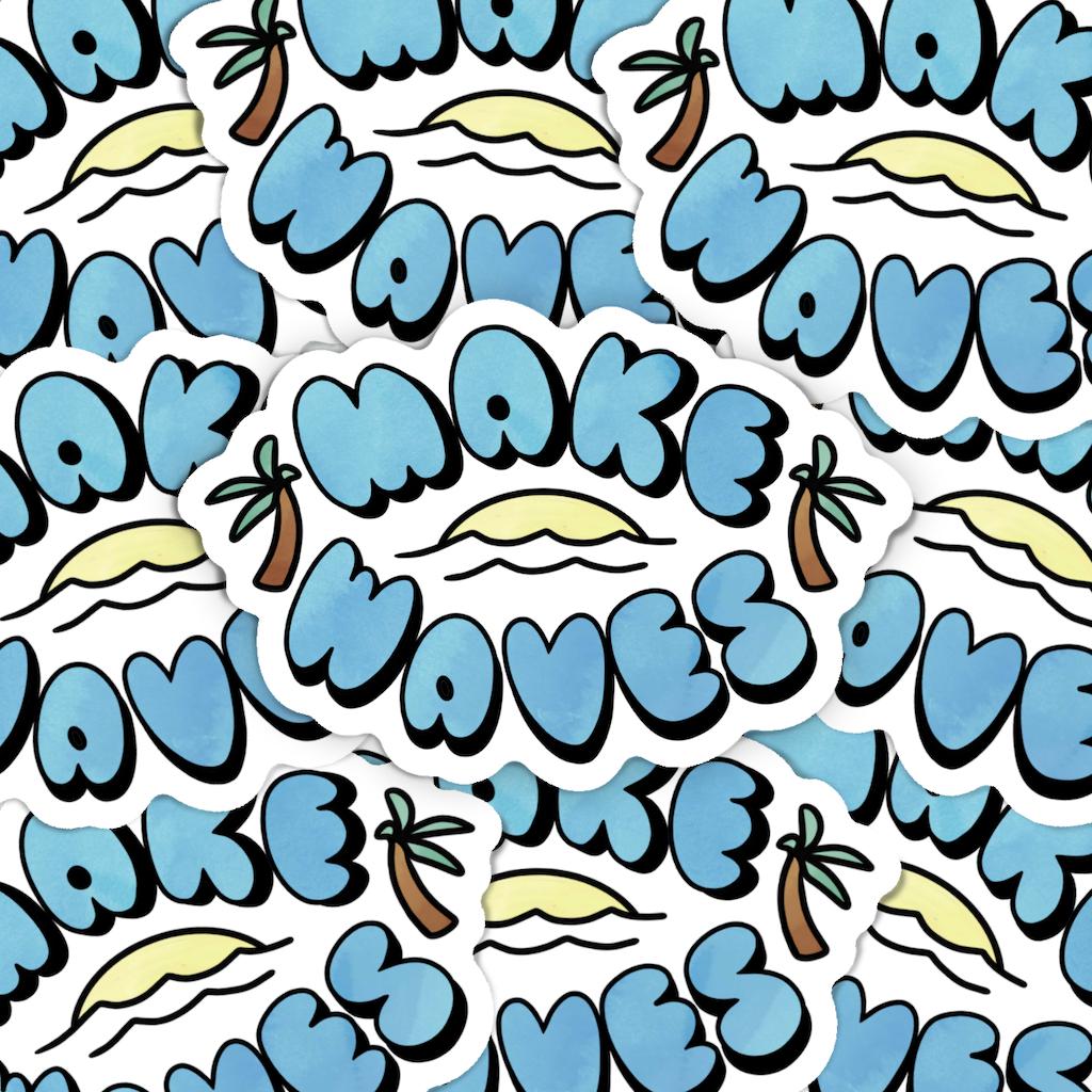  Make Waves Aesthetic Sticker、mySite、elrpsem3k