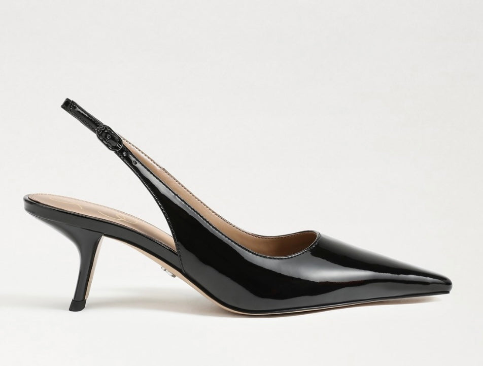 Sam Edelman Bianka Sling Back Patent Black Heel、mySite、garagedoors4me