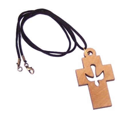 Large Cross with Dove Cross - olive wood necklace (necklace is 60cm long - 23.5 inches and Cross is 6cm or 2.4 inches)、mySite、topwebapps